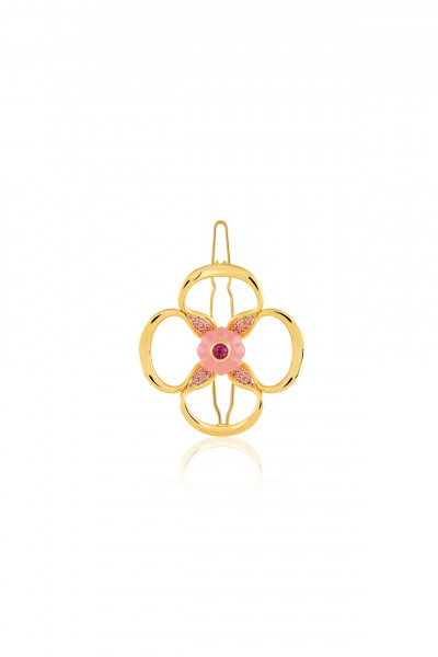 Whimsical Blossom Hair Clip 18Kt Gold Plated
