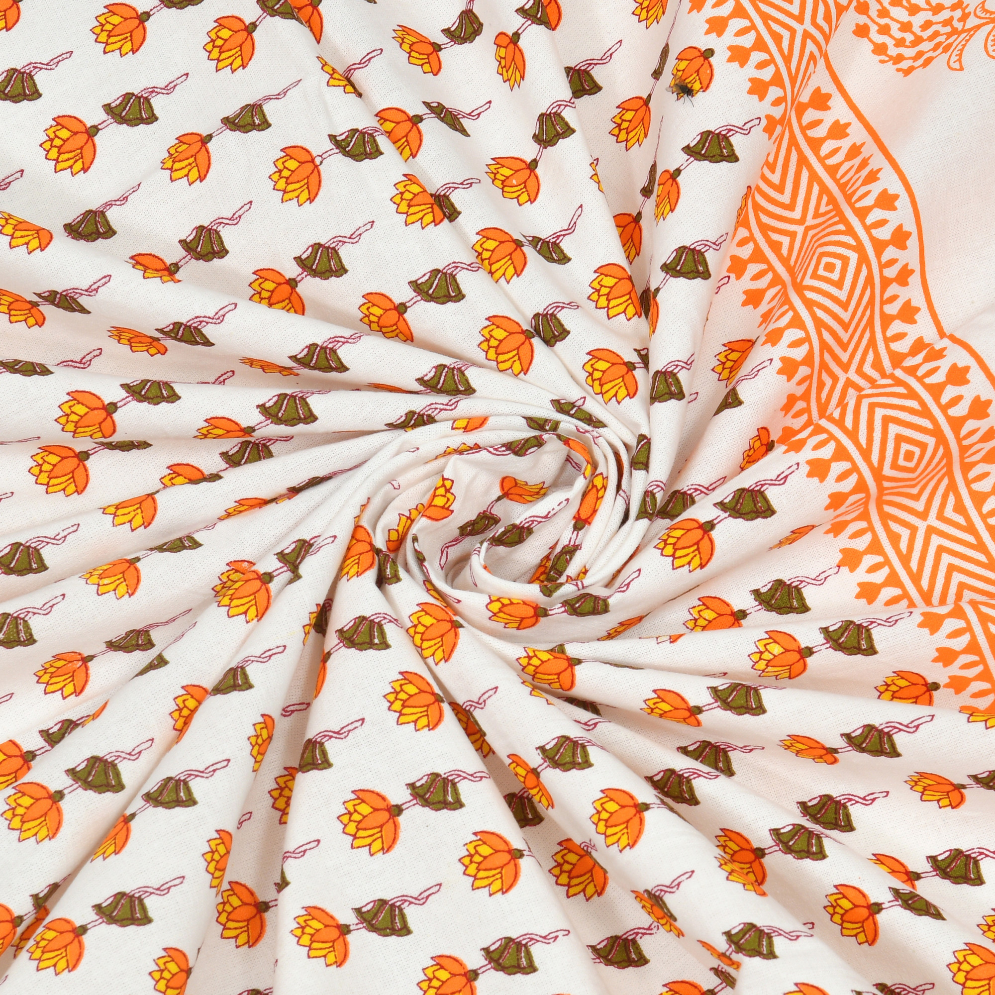 100 Cotton Ethnic Room Darkening Curtains Pack Of 2 Curtains - Yellow Floral