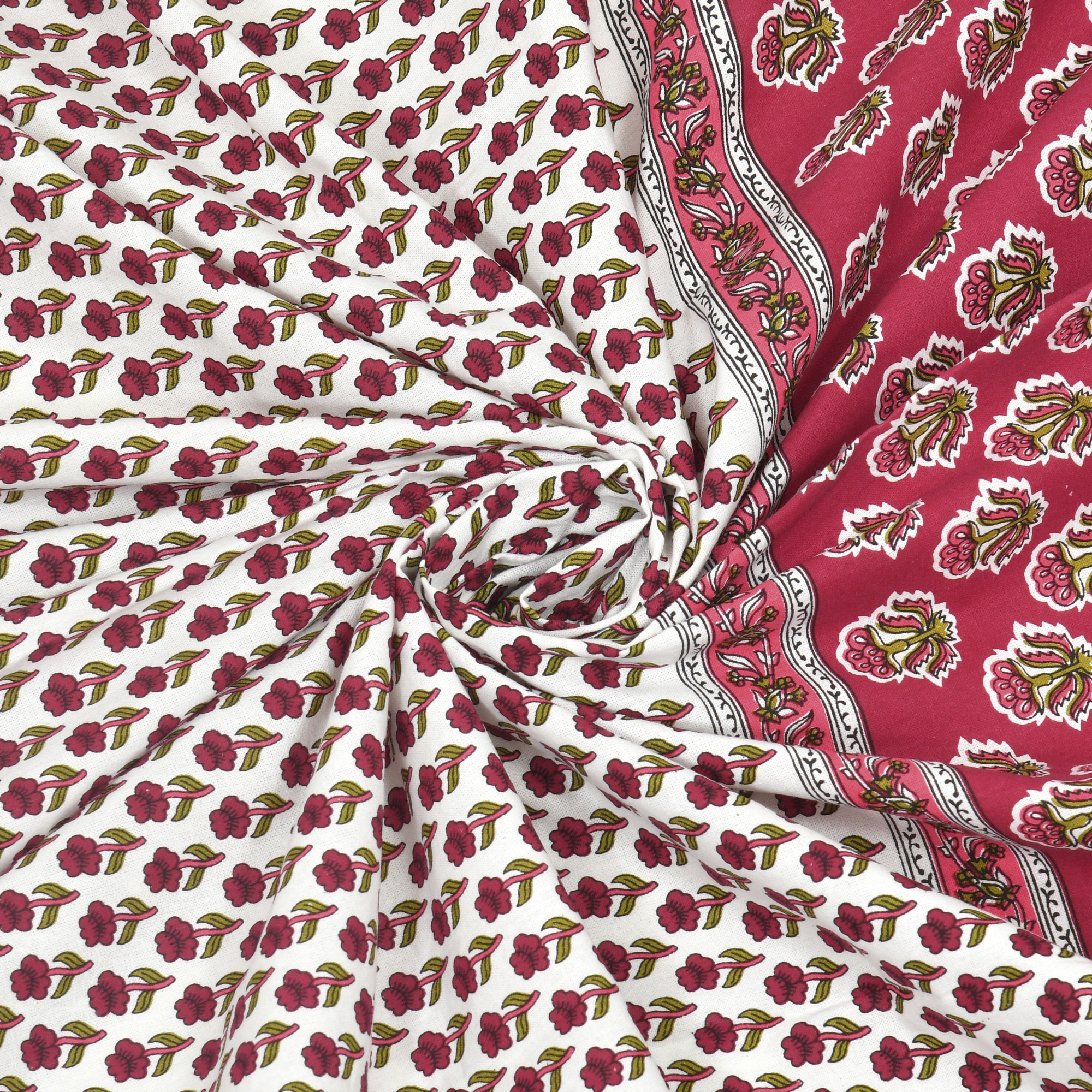 100 Cotton Room Darkening Curtains Pack Of 2 Curtains - Pink Floral