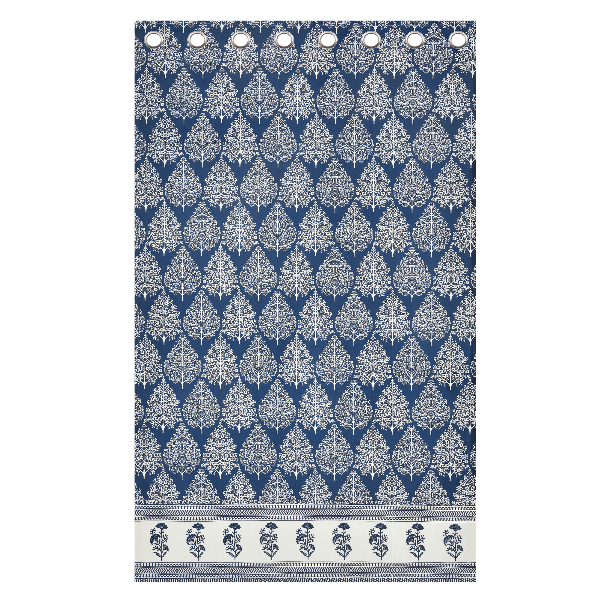 Blue Ethnic Motifs 100 Cotton Curtains For Living Room Bedroom Curtains - Pack Of 2 Curtains