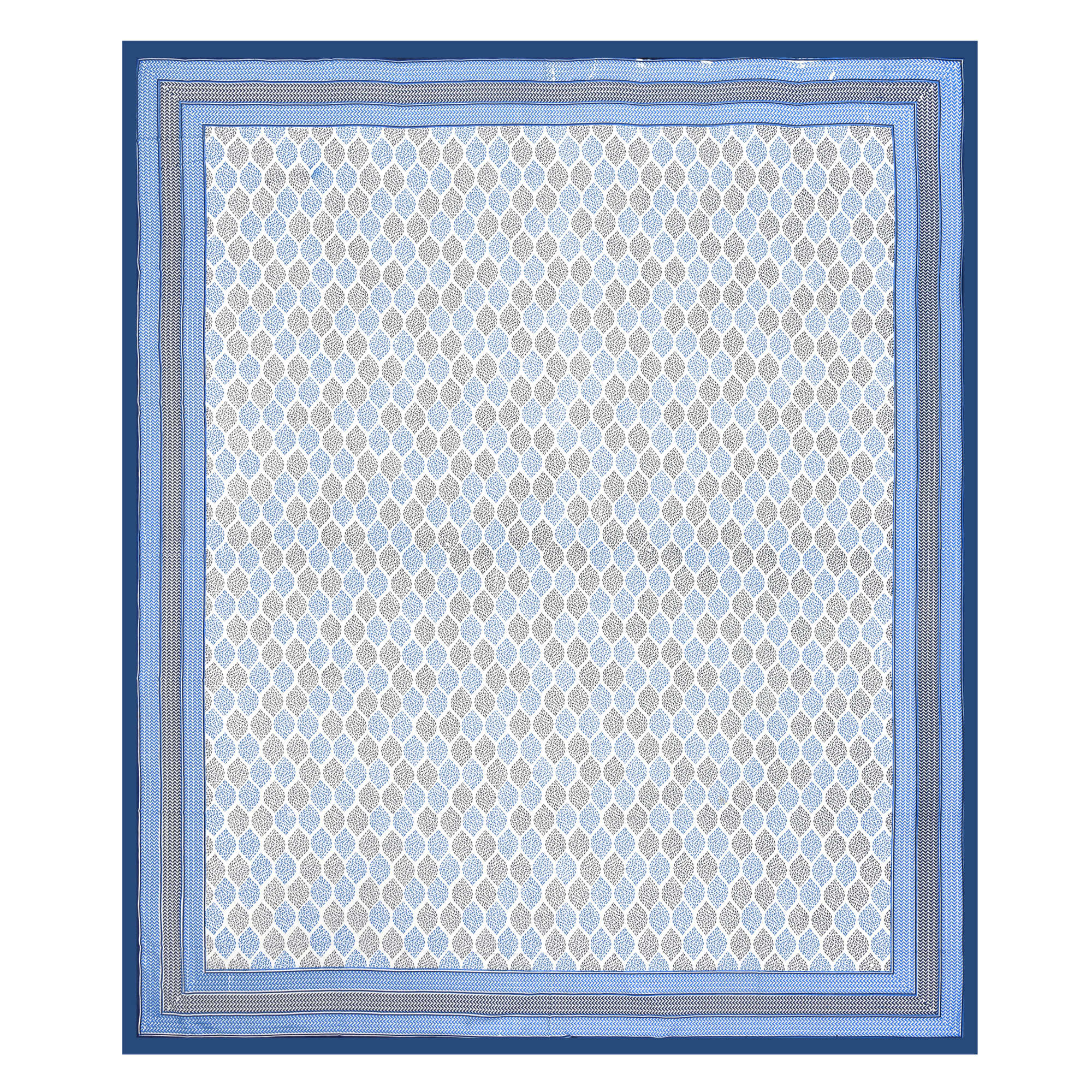 Blue Ethnic Motifs Printed Pure Cotton Double Bedsheet with 2 Pillow Covers