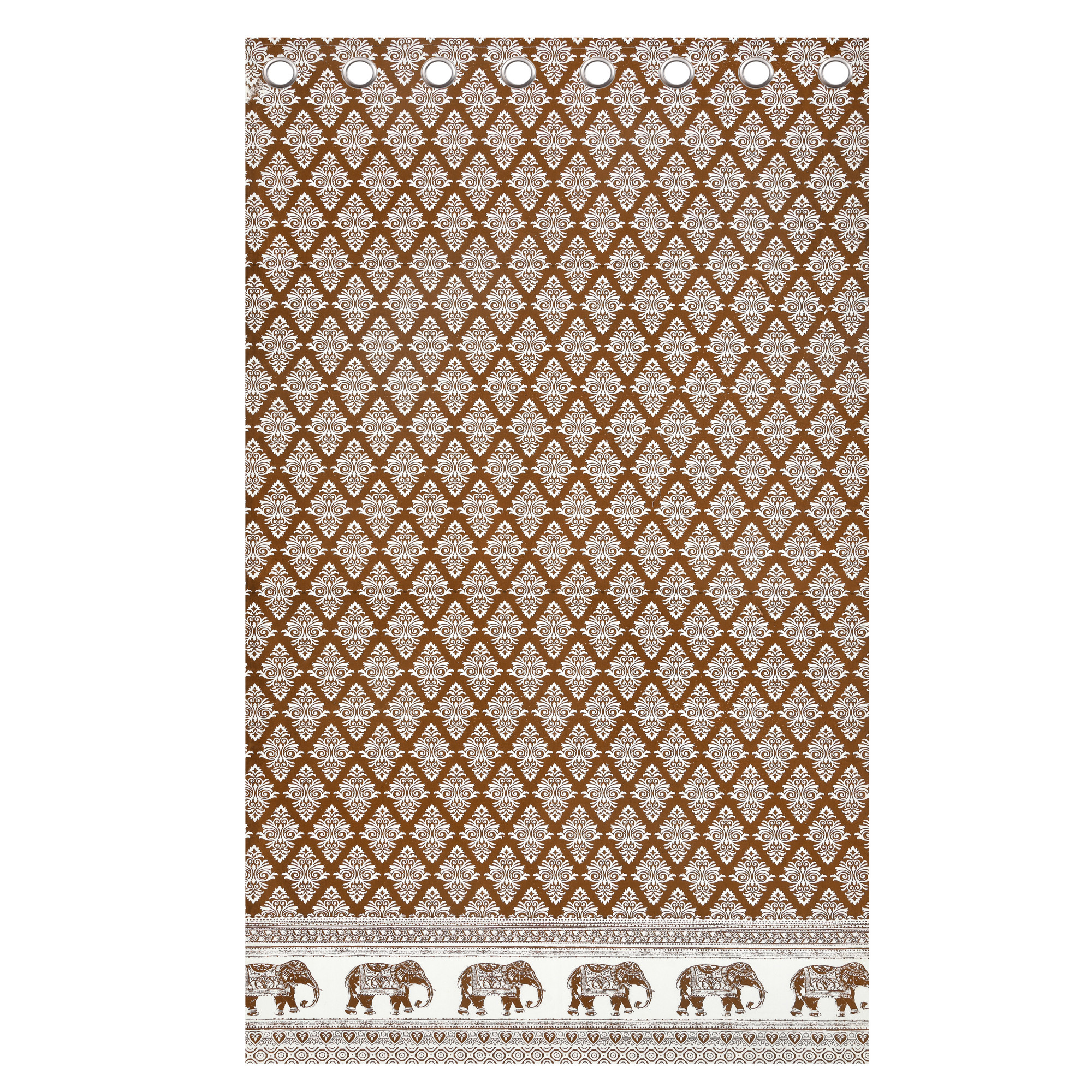 Brown Ethnic Motifs 100 Cotton Curtains For Living Room Bedroom Curtains - Pack Of 2 Curtains