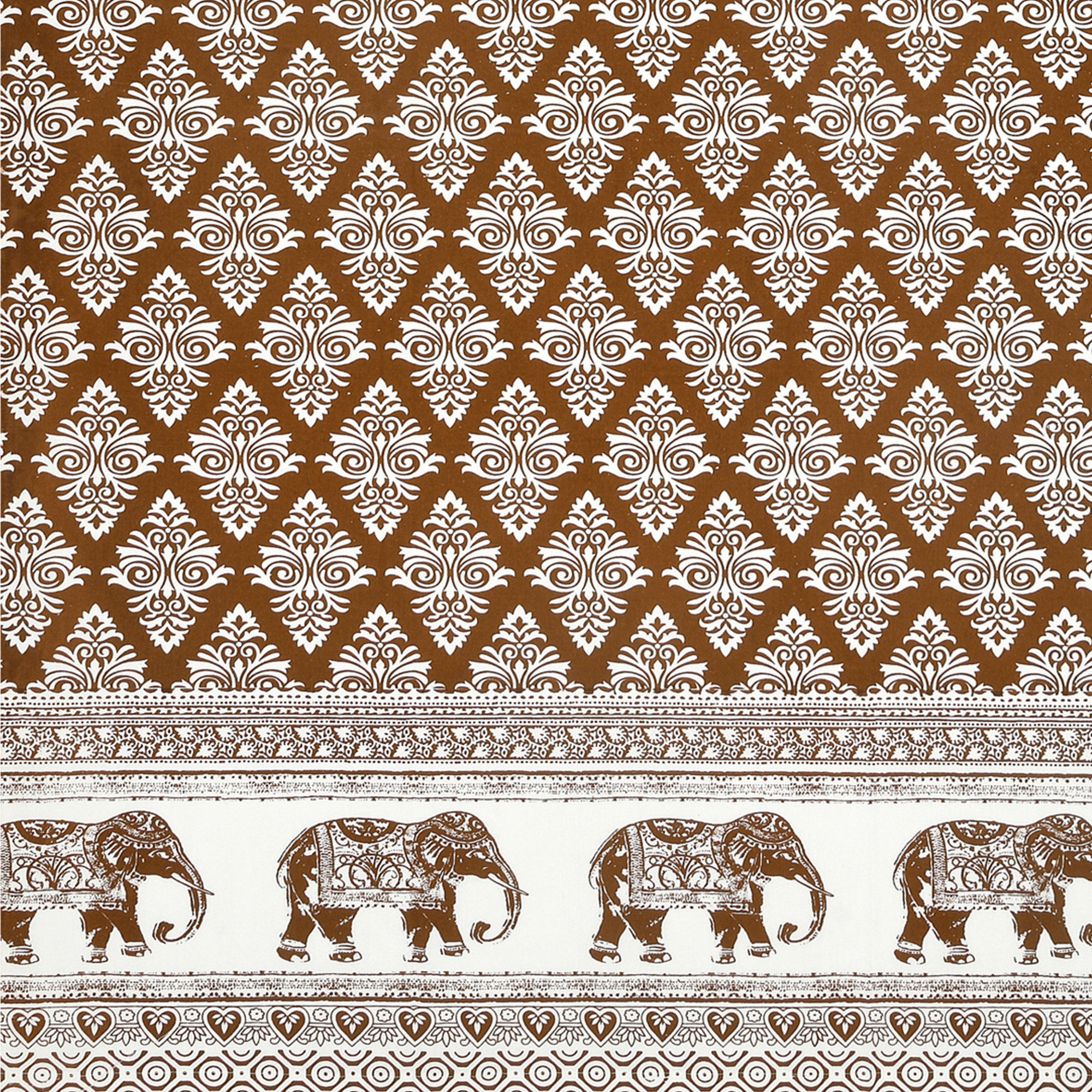 Brown Ethnic Motifs 100 Cotton Curtains For Living Room Bedroom Curtains - Pack Of 2 Curtains
