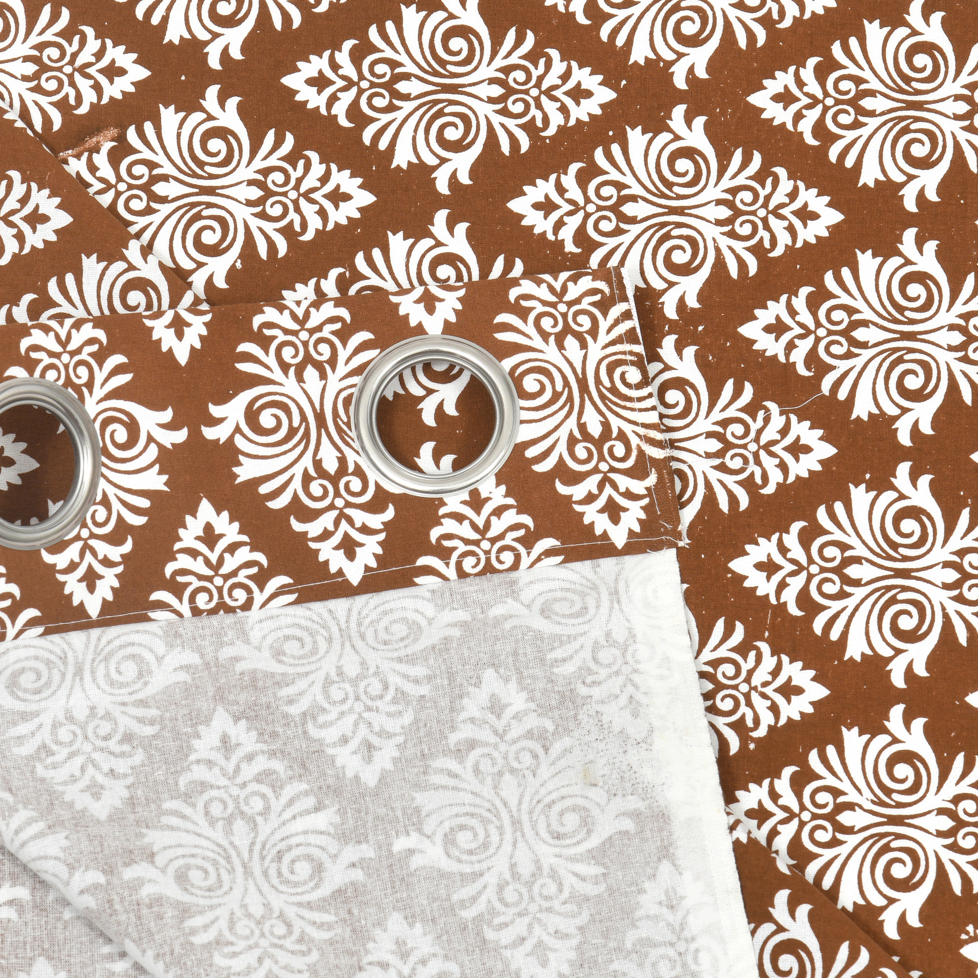 Brown Ethnic Motifs 100 Cotton Curtains For Living Room Bedroom Curtains - Pack Of 2 Curtains