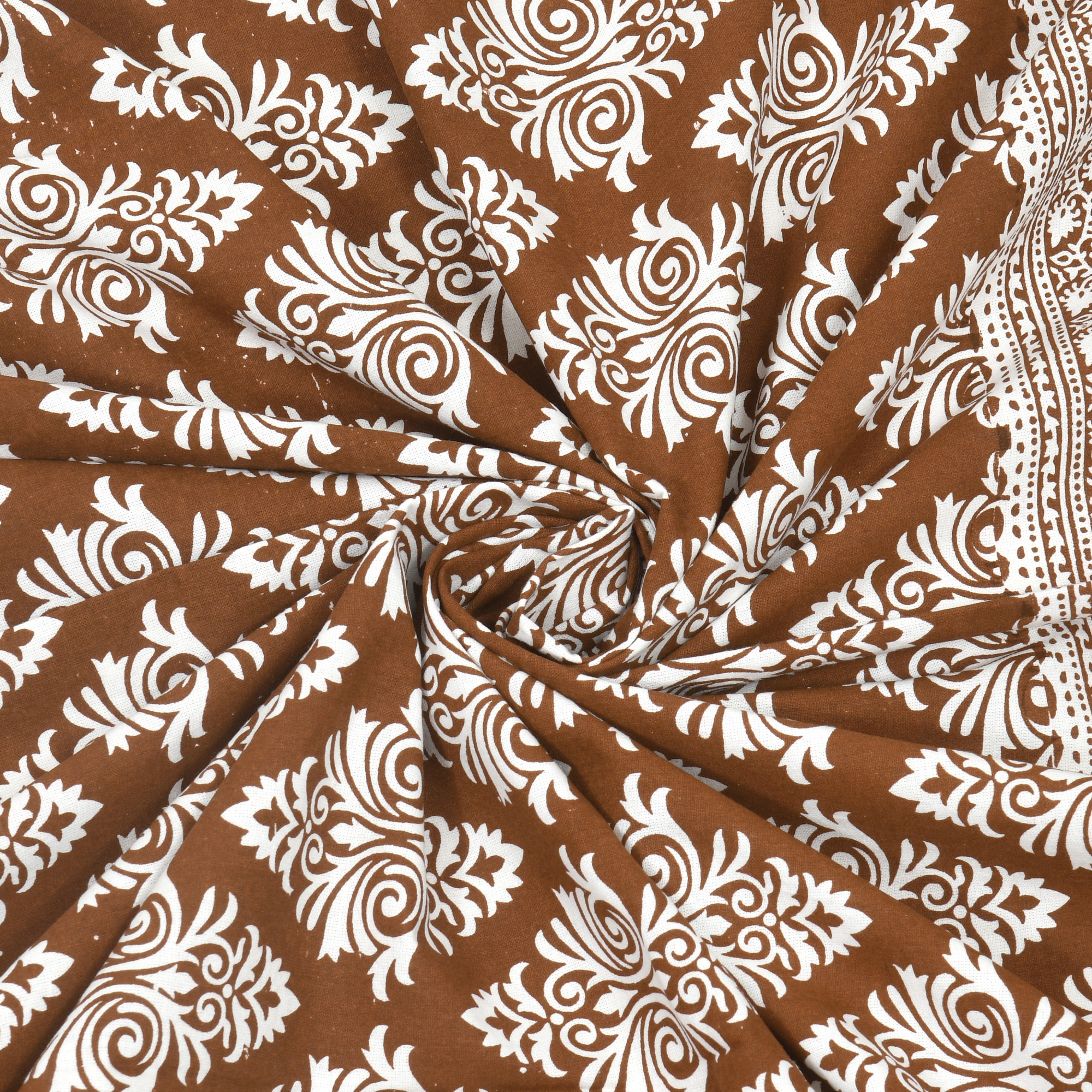 Brown Ethnic Motifs 100 Cotton Curtains For Living Room Bedroom Curtains - Pack Of 2 Curtains