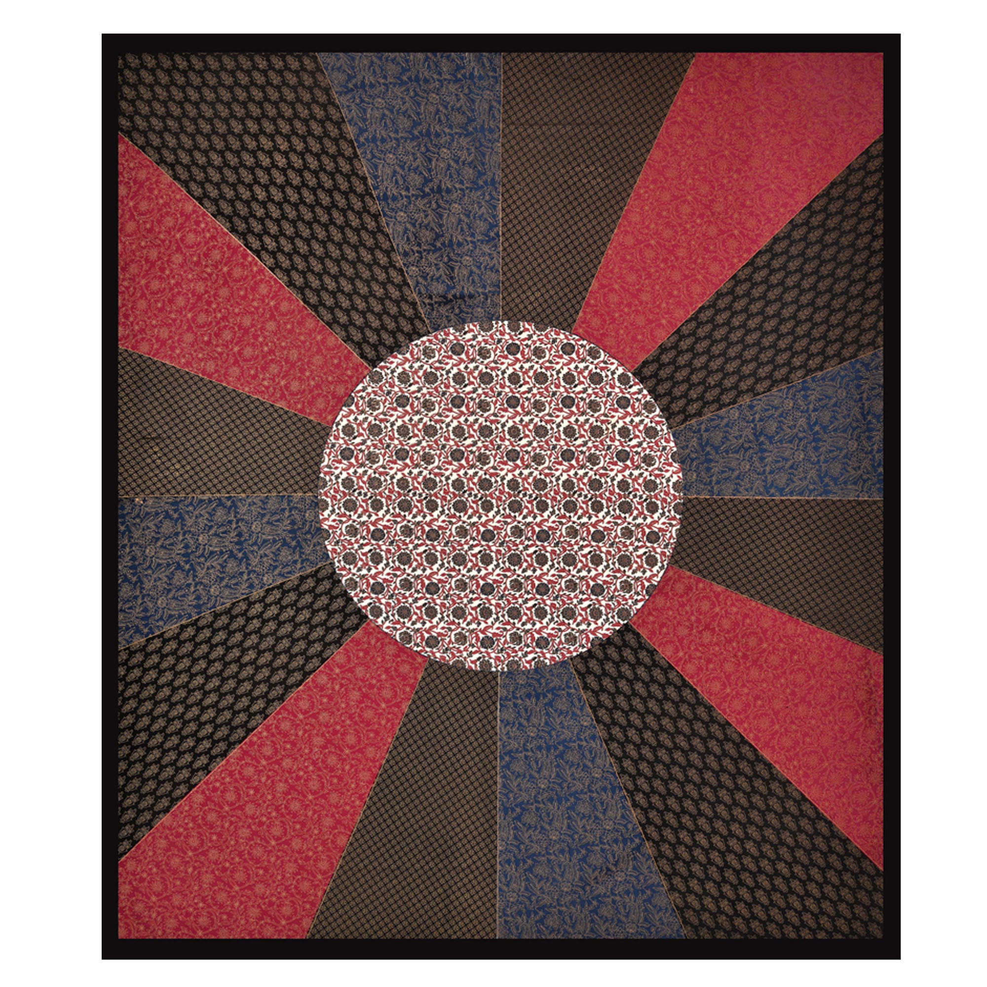 Chakri Pattern With Golden Print Pure Cotton Double Bedsheet with 2 Pillow Covers