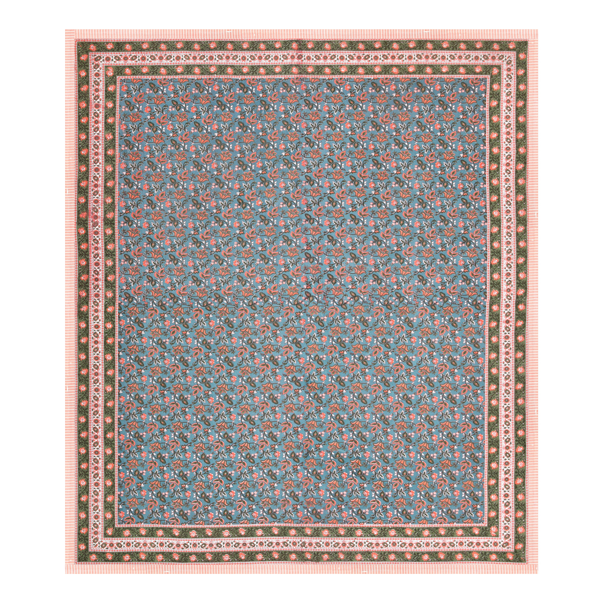 Green Brown Floral 210 TC Pure Cotton Double Bedsheet with 2 Pillow Covers