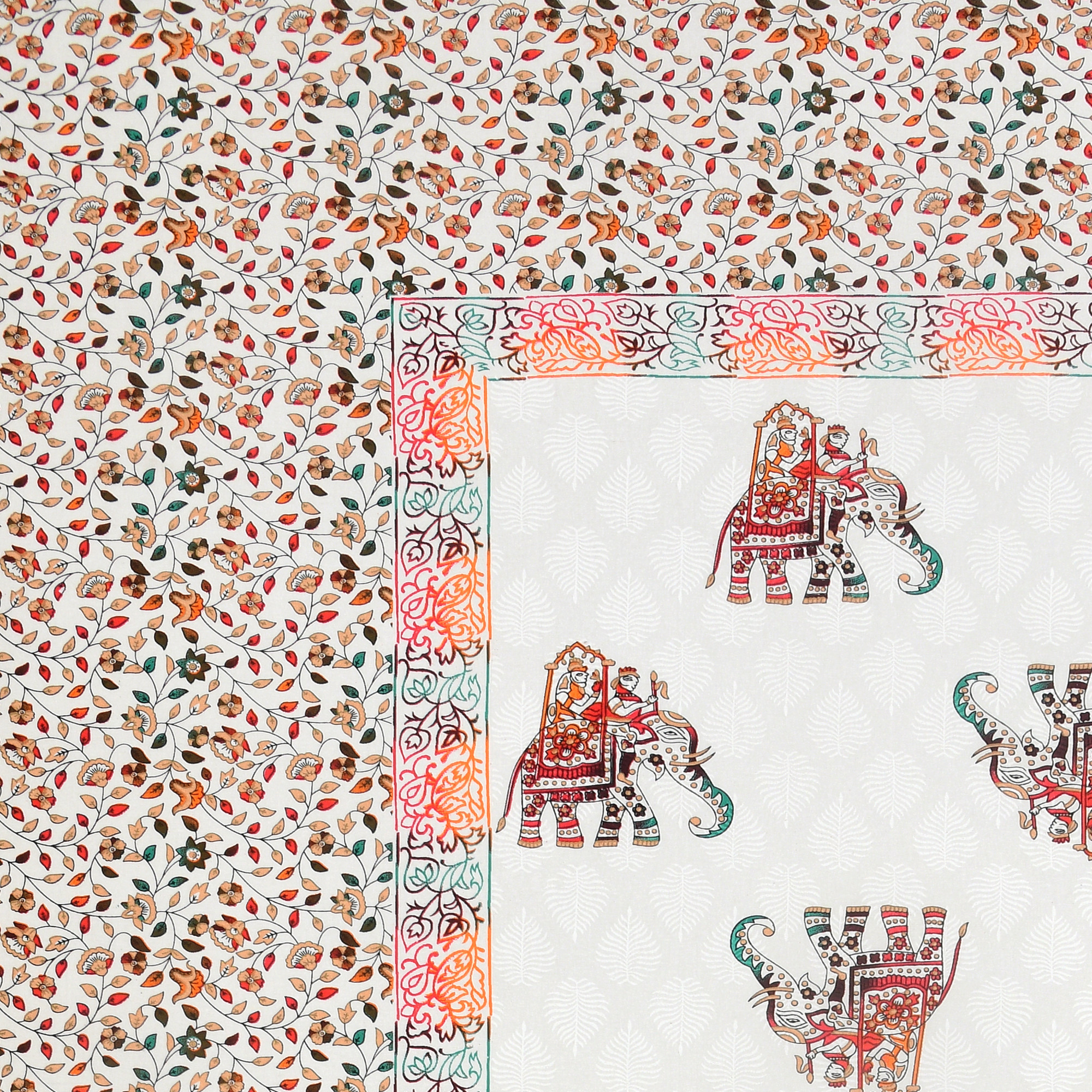 Satrangi Floral Printed 240 TC Pure Cotton Double Bedsheet 2 Pillow Covers