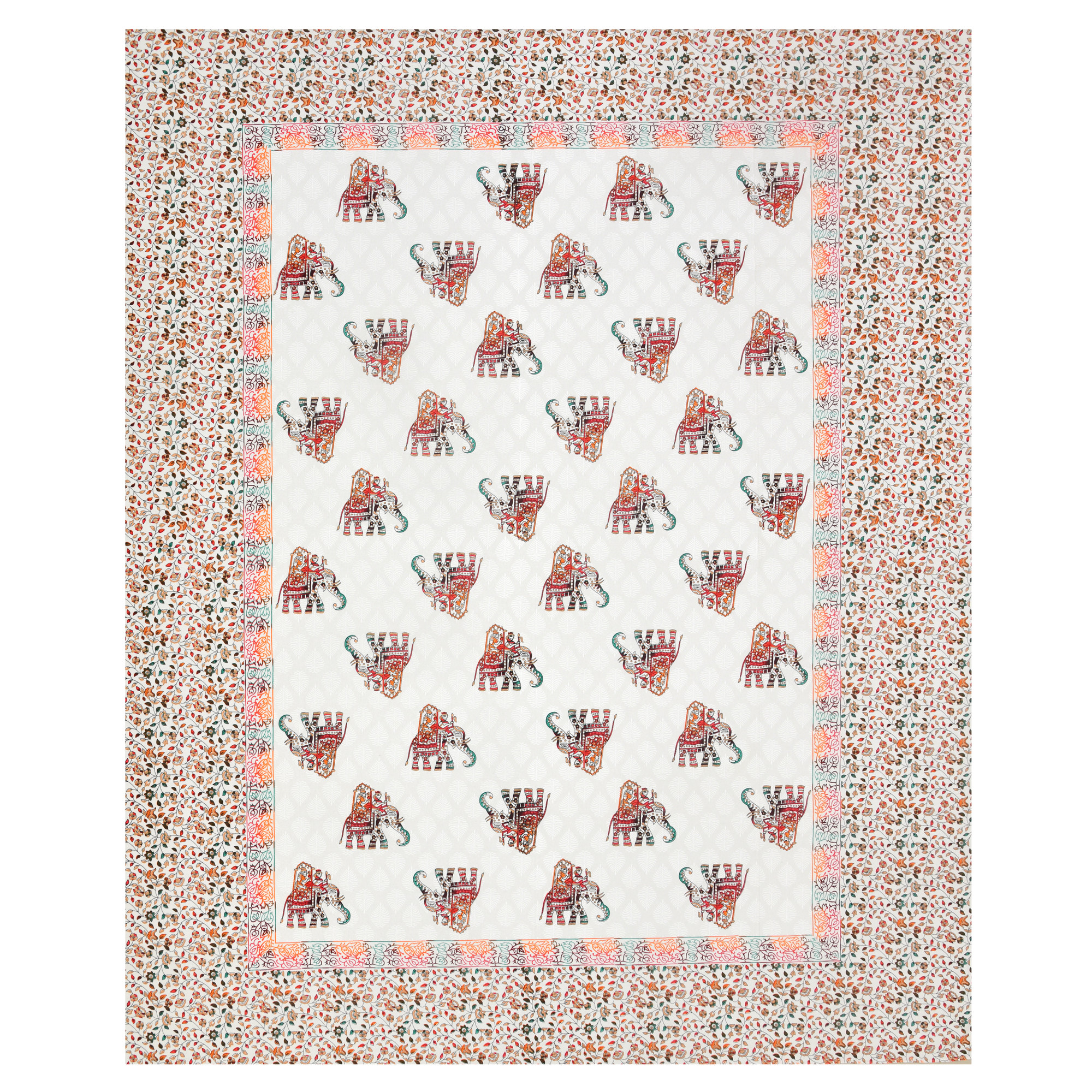 Satrangi Floral Printed 240 TC Pure Cotton Double Bedsheet 2 Pillow Covers