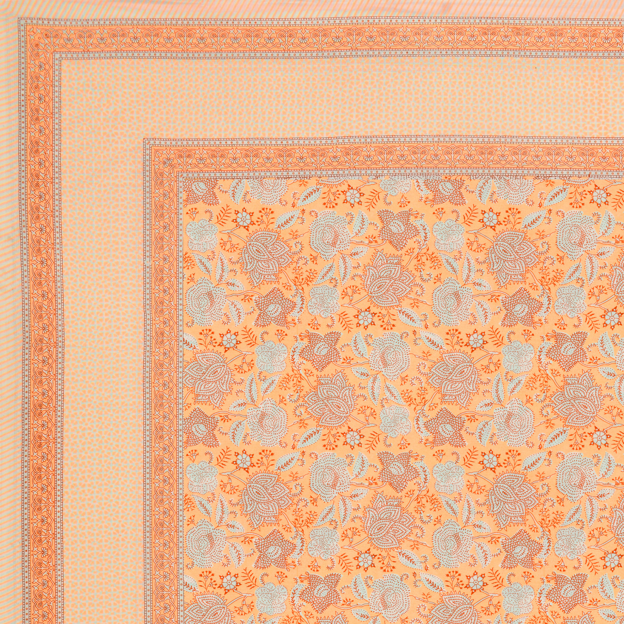 Yellow White Floral 240 TC Pure Cotton Double Bedsheet with 2 Pillow Covers