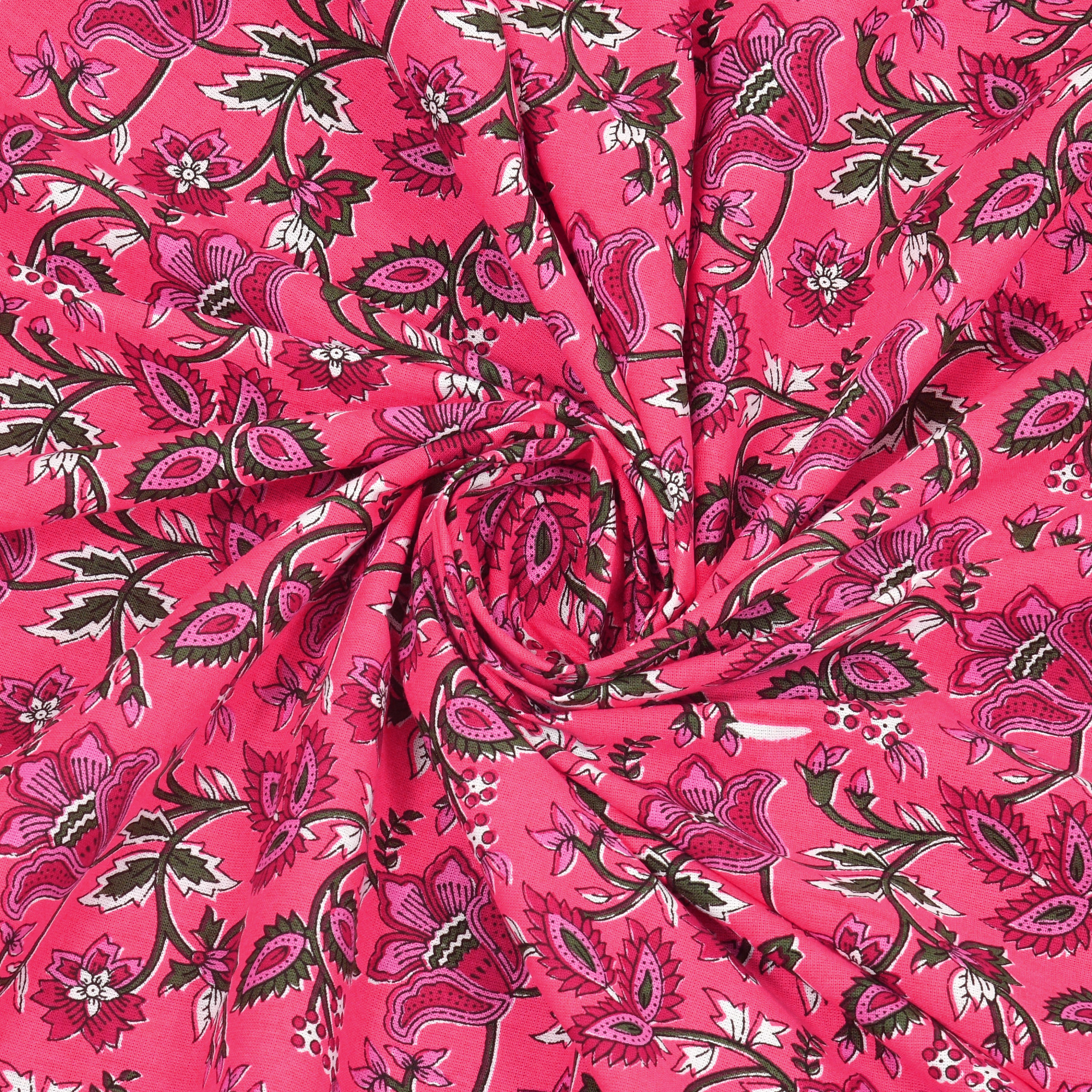 White Pink Floral 210 TC Pure Cotton Double Bedsheet with 2 Pillow Covers