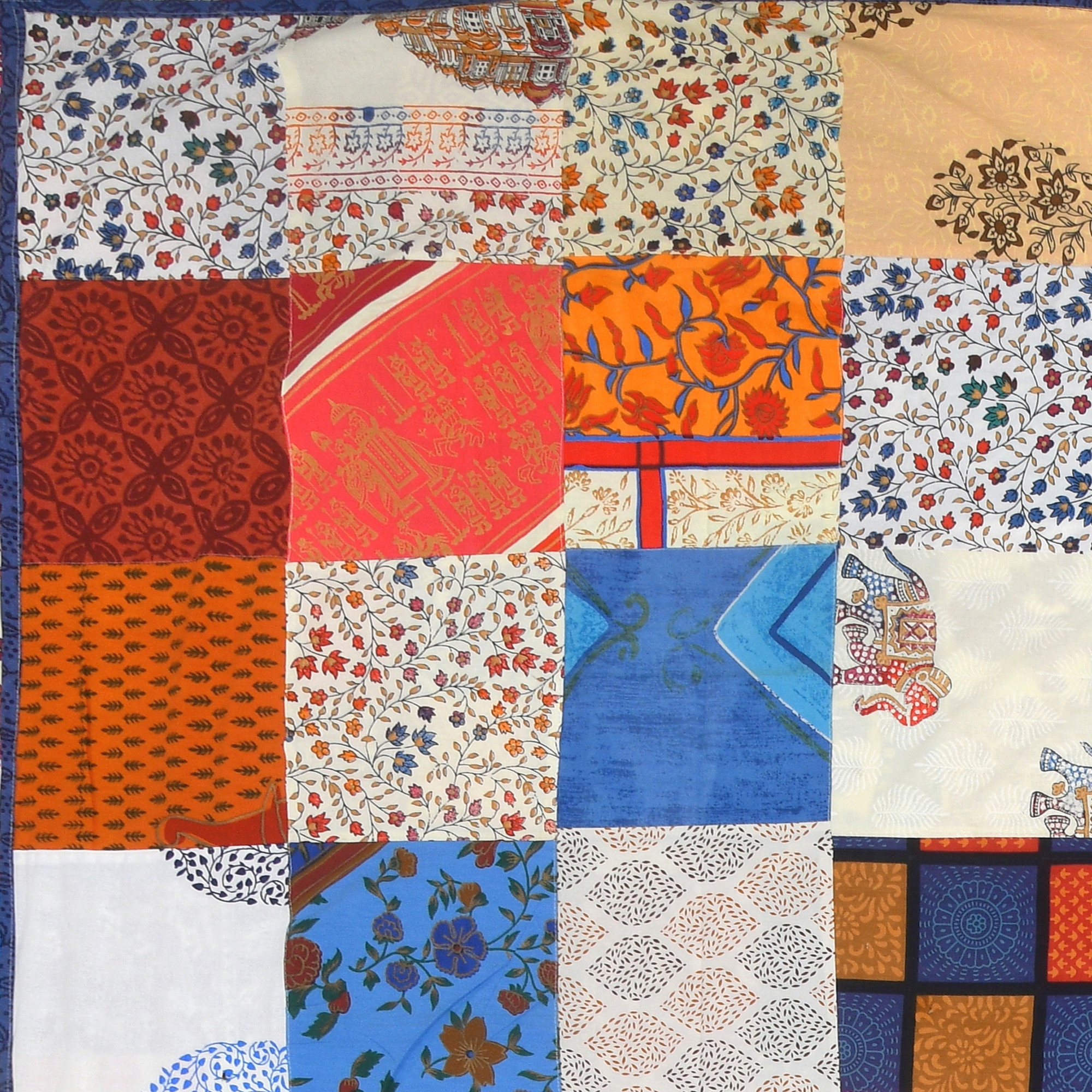 Satrangi Multi-Patchwork Pure Cotton Double Bedsheet with 2 Pillow Covers