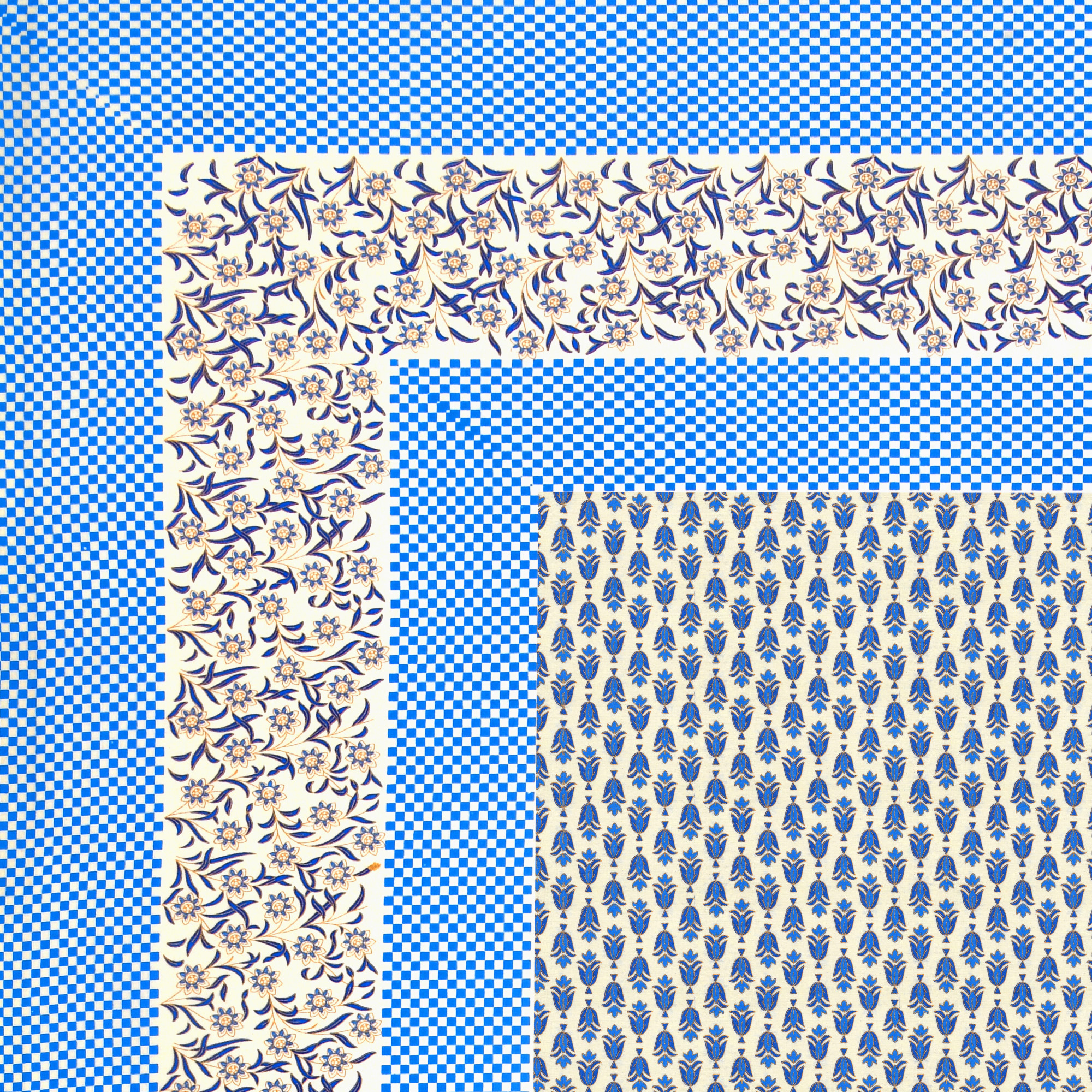 Blue Floral 210 Pure Cotton TC Single Bedsheet with 1 Pillow Cover