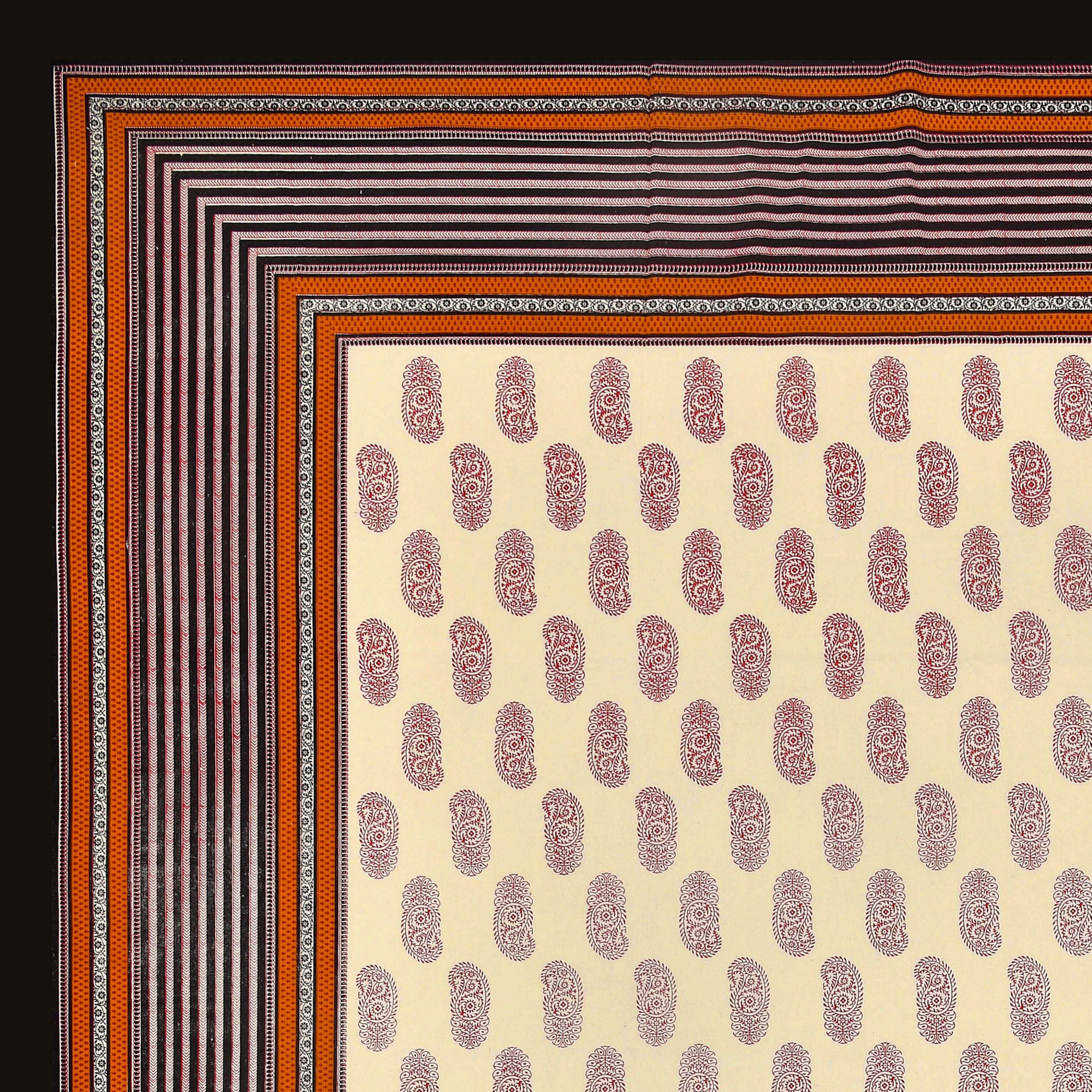 Pink Paisley Print 100 Pure Cotton King-Size Bedsheet with 2 Pillow Covers