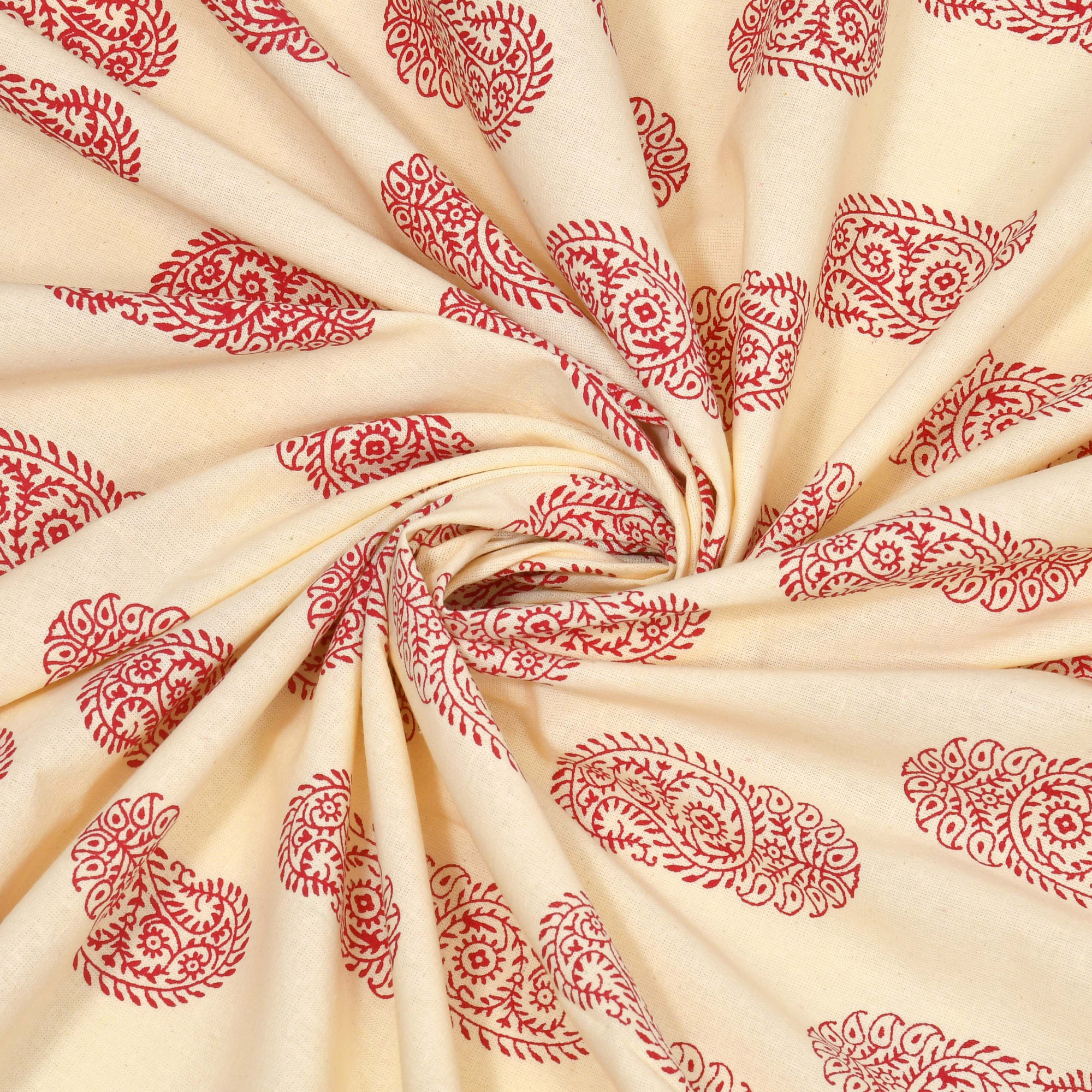 Pink Paisley Print 100 Pure Cotton King-Size Bedsheet with 2 Pillow Covers