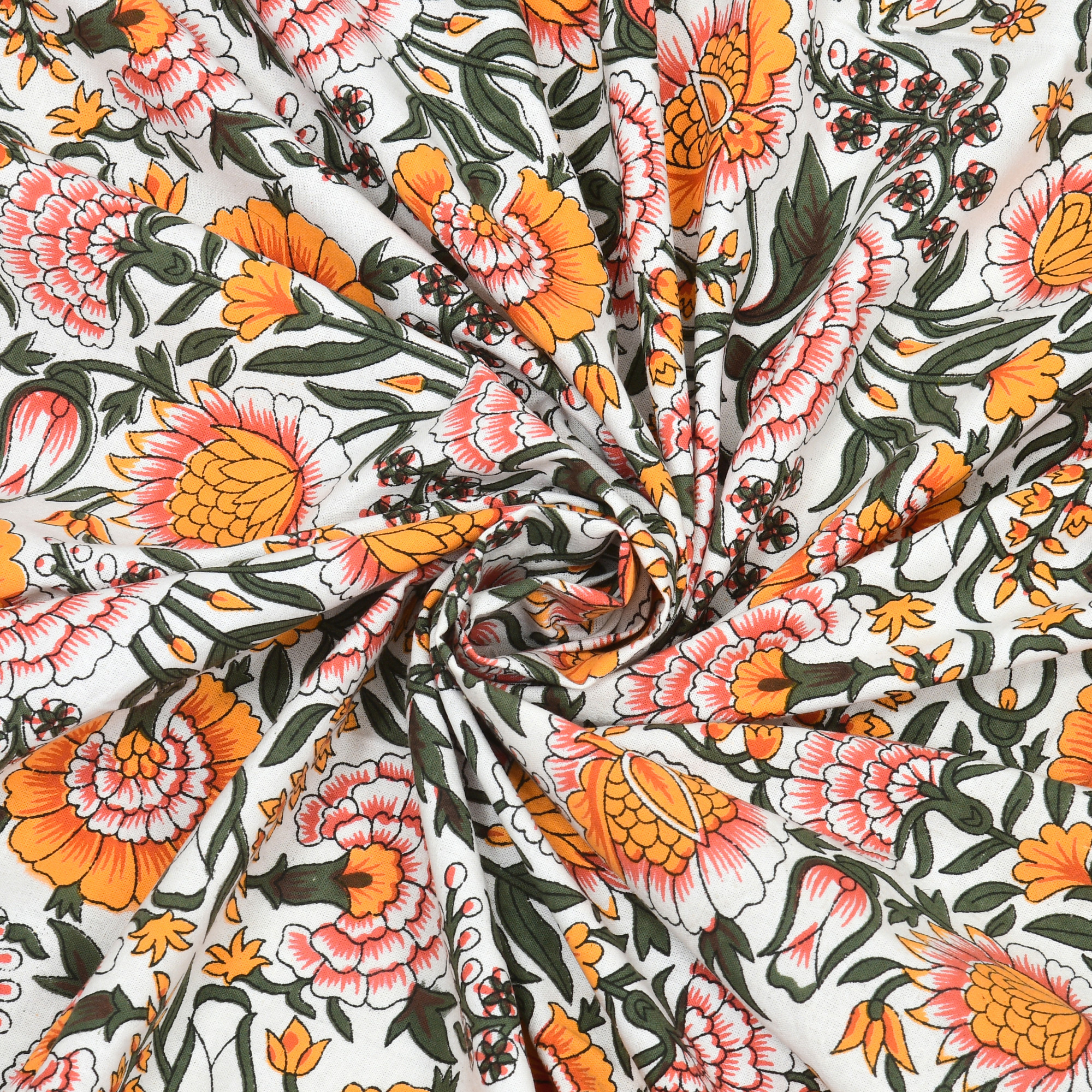 Yellow White Floral 240 TC Pure Cotton Double Bedsheet with 2 Pillow Covers