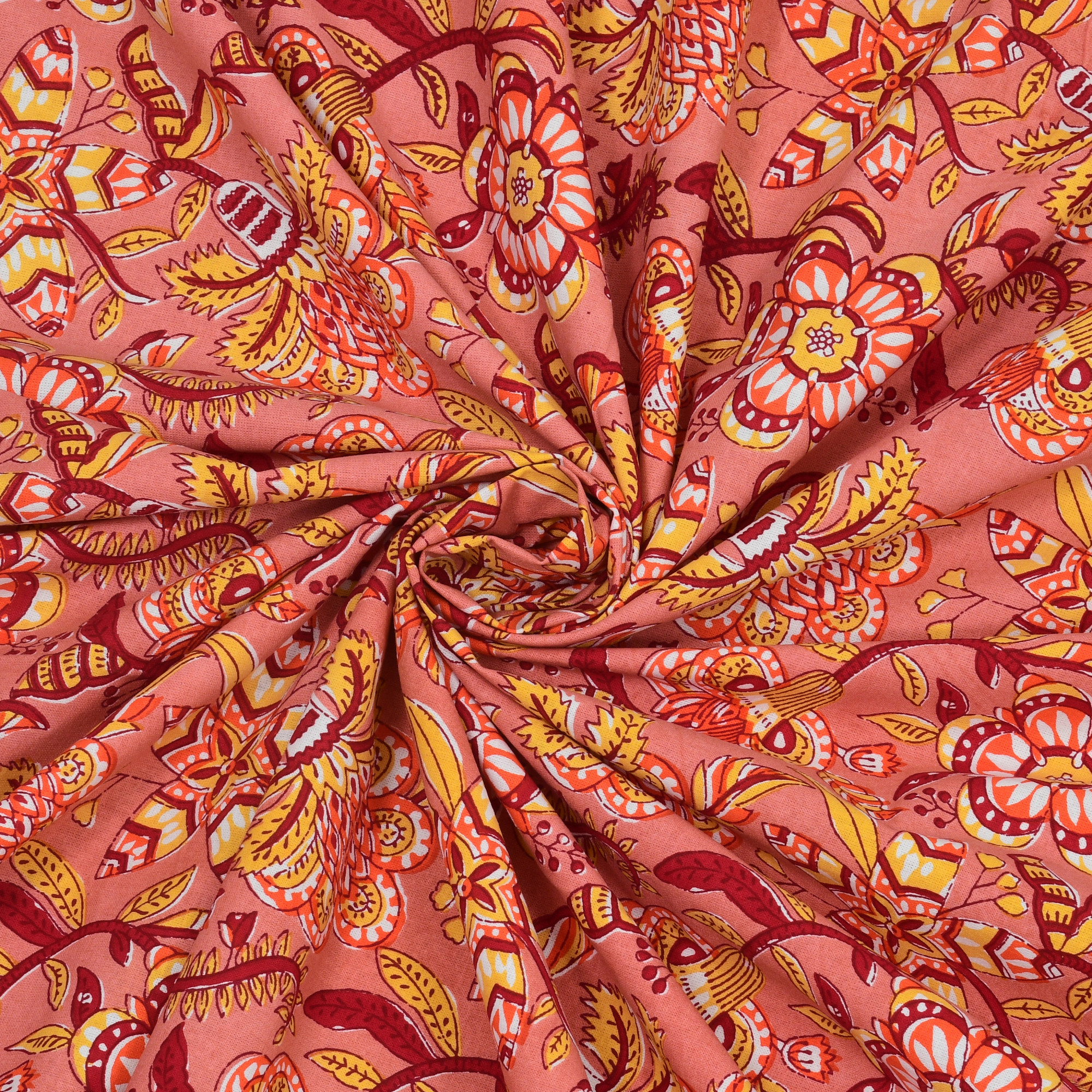 Yellow Brown Floral 240 TC Pure Cotton Double Bedsheet with 2 Pillow Covers