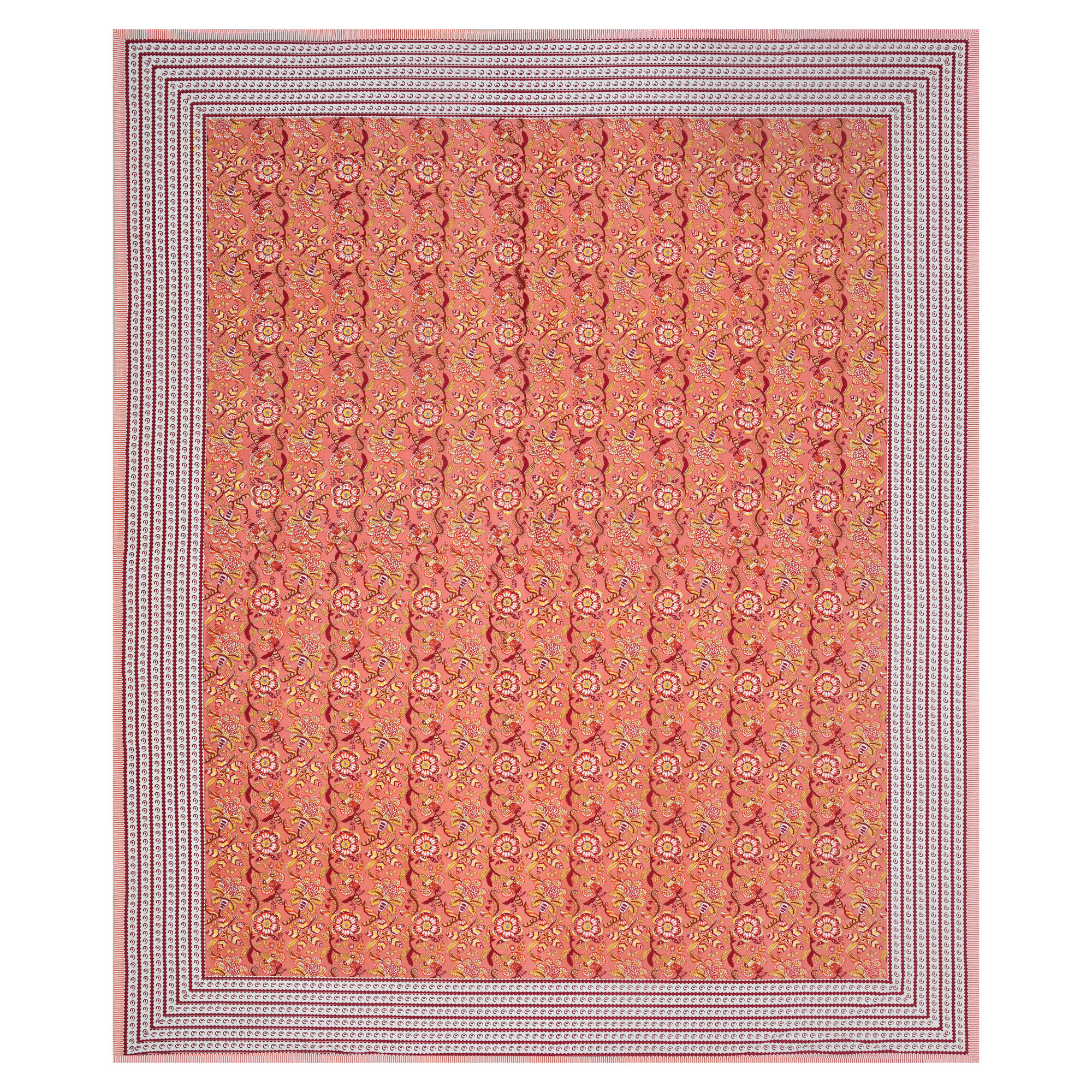 Yellow Brown Floral 240 TC Pure Cotton Double Bedsheet with 2 Pillow Covers