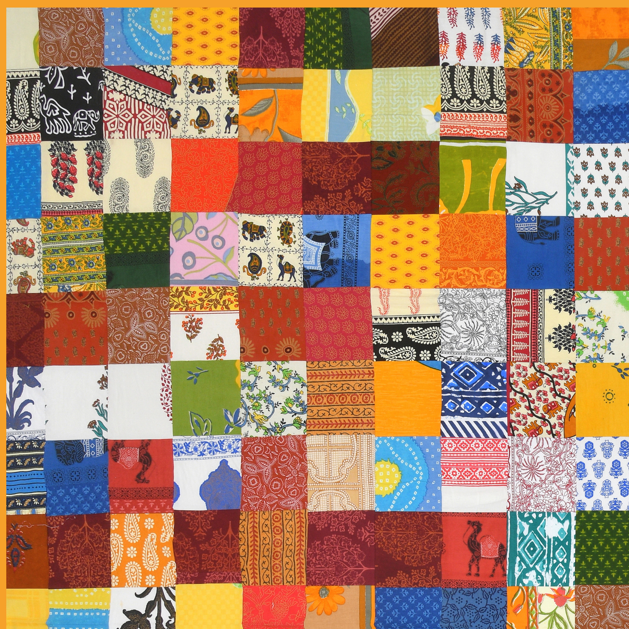 Satrangi Multi-Patchwork 100 Pure Cotton King-Size Bedsheet with 2 Pillow Covers