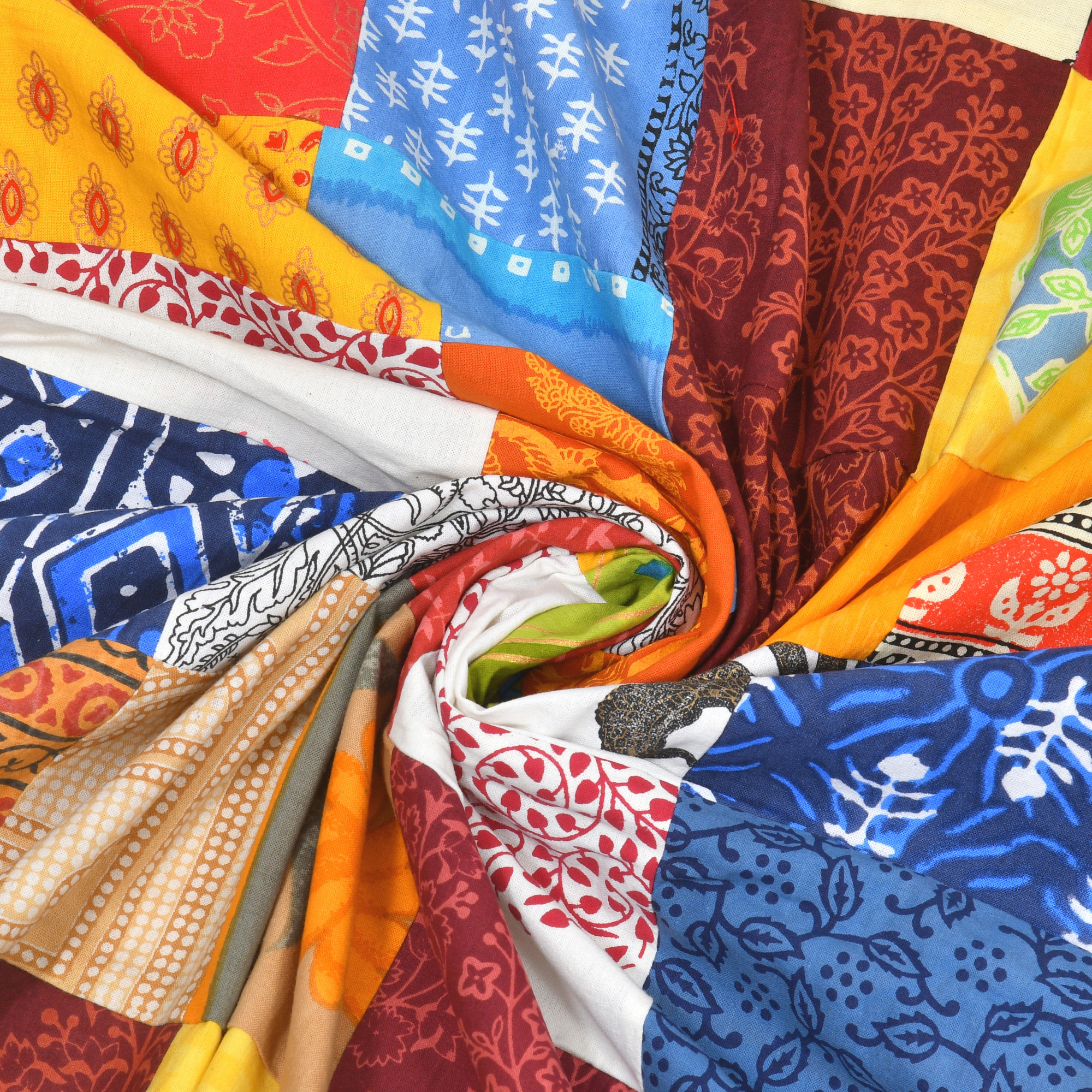 Satrangi Multi-Patchwork 100 Pure Cotton King-Size Bedsheet with 2 Pillow Covers