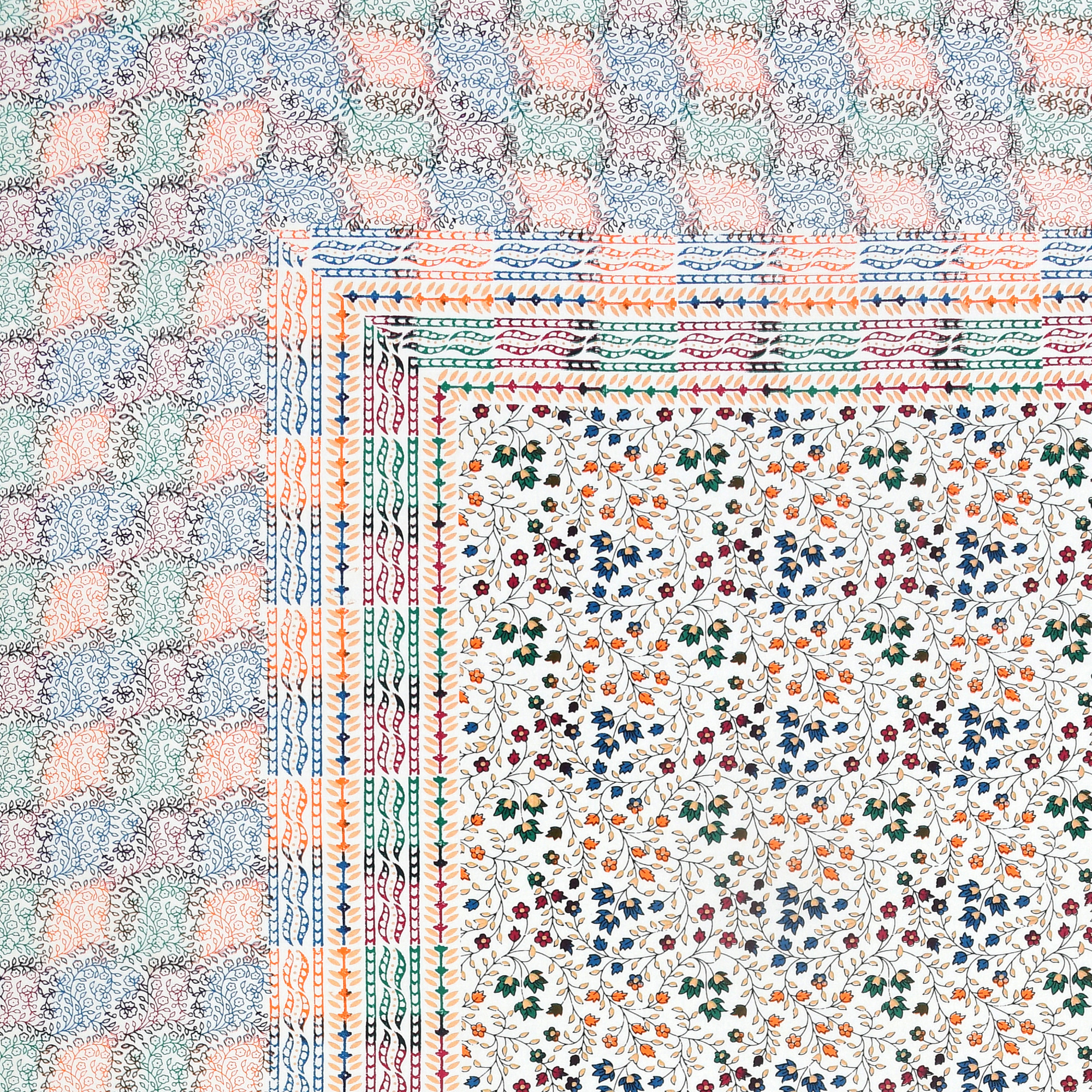 Satrangi Floral 240 TC Pure Cotton King Bedsheet with 2 Pillow Covers