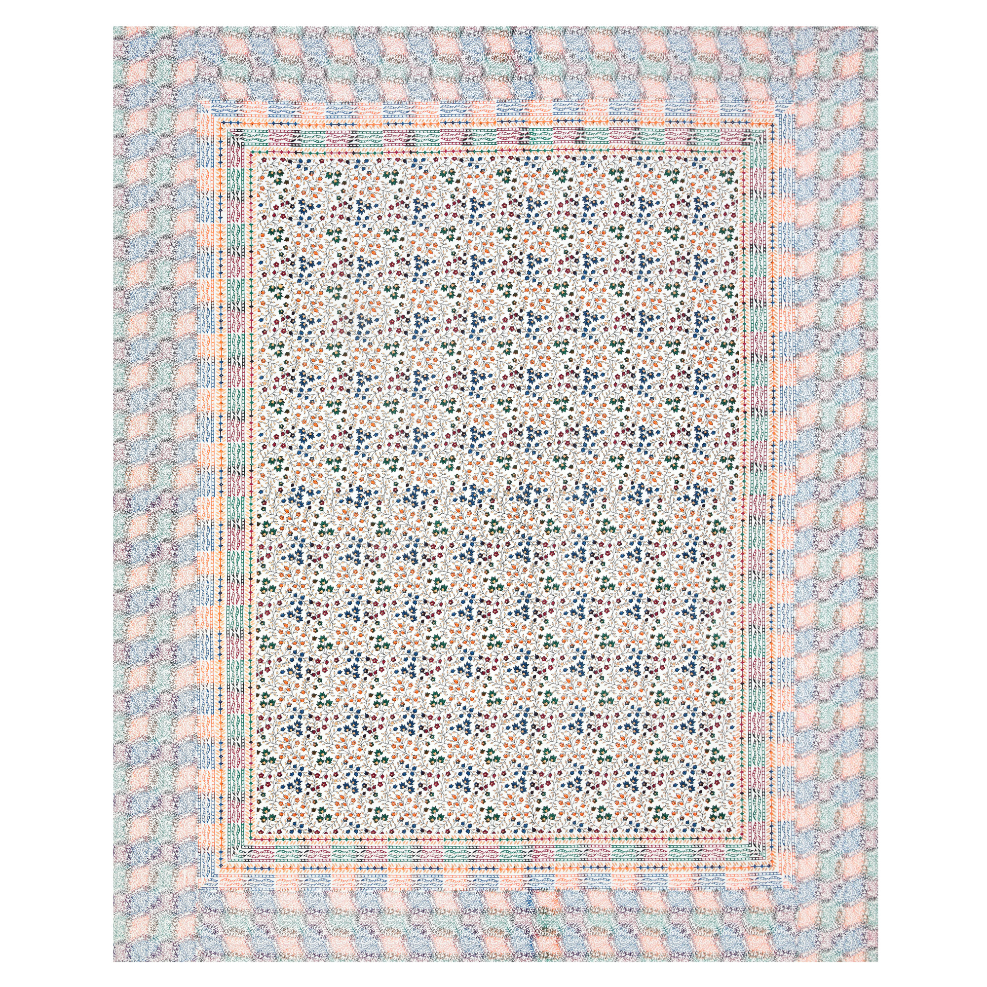 Satrangi Floral 240 TC Pure Cotton King Bedsheet with 2 Pillow Covers