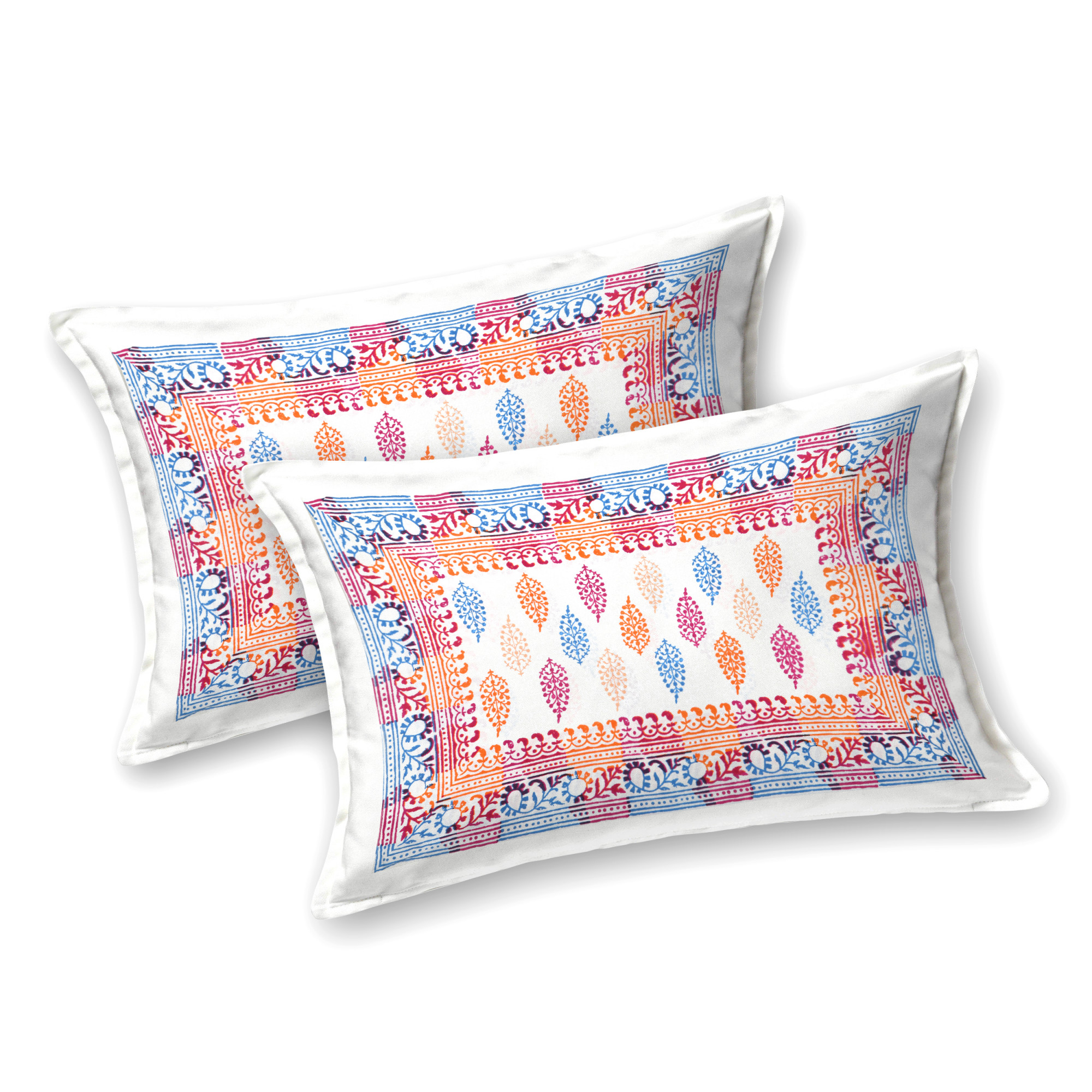 Satrangi Hawa Mahal 240 TC Pure Cotton Double Bedsheet with 2 Pillow Covers