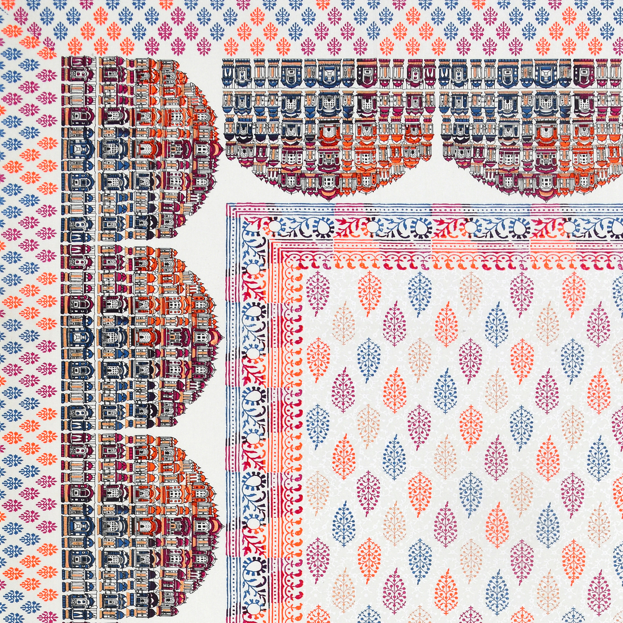 Satrangi Hawa Mahal 240 TC Pure Cotton Double Bedsheet with 2 Pillow Covers