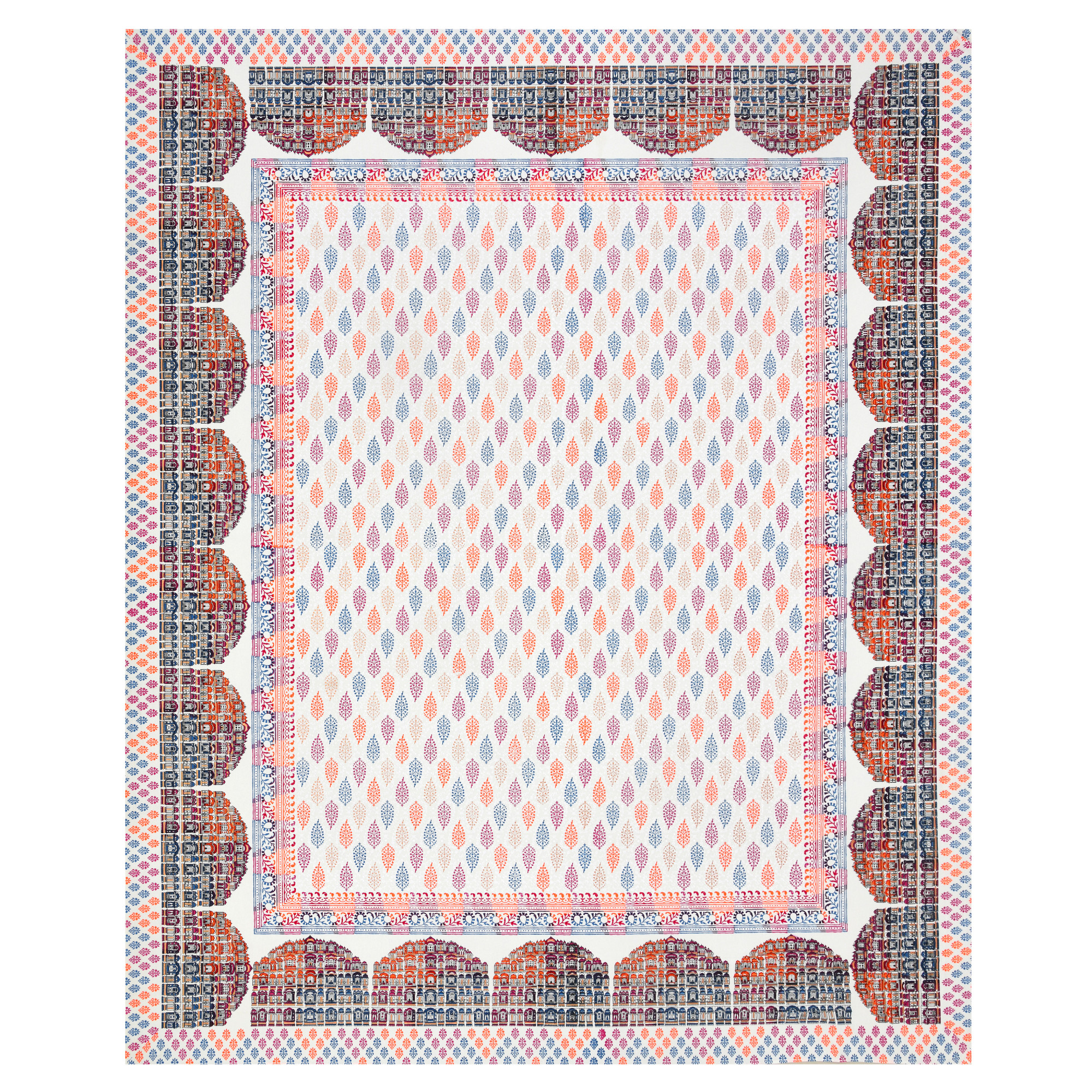 Satrangi Hawa Mahal 240 TC Pure Cotton Double Bedsheet with 2 Pillow Covers