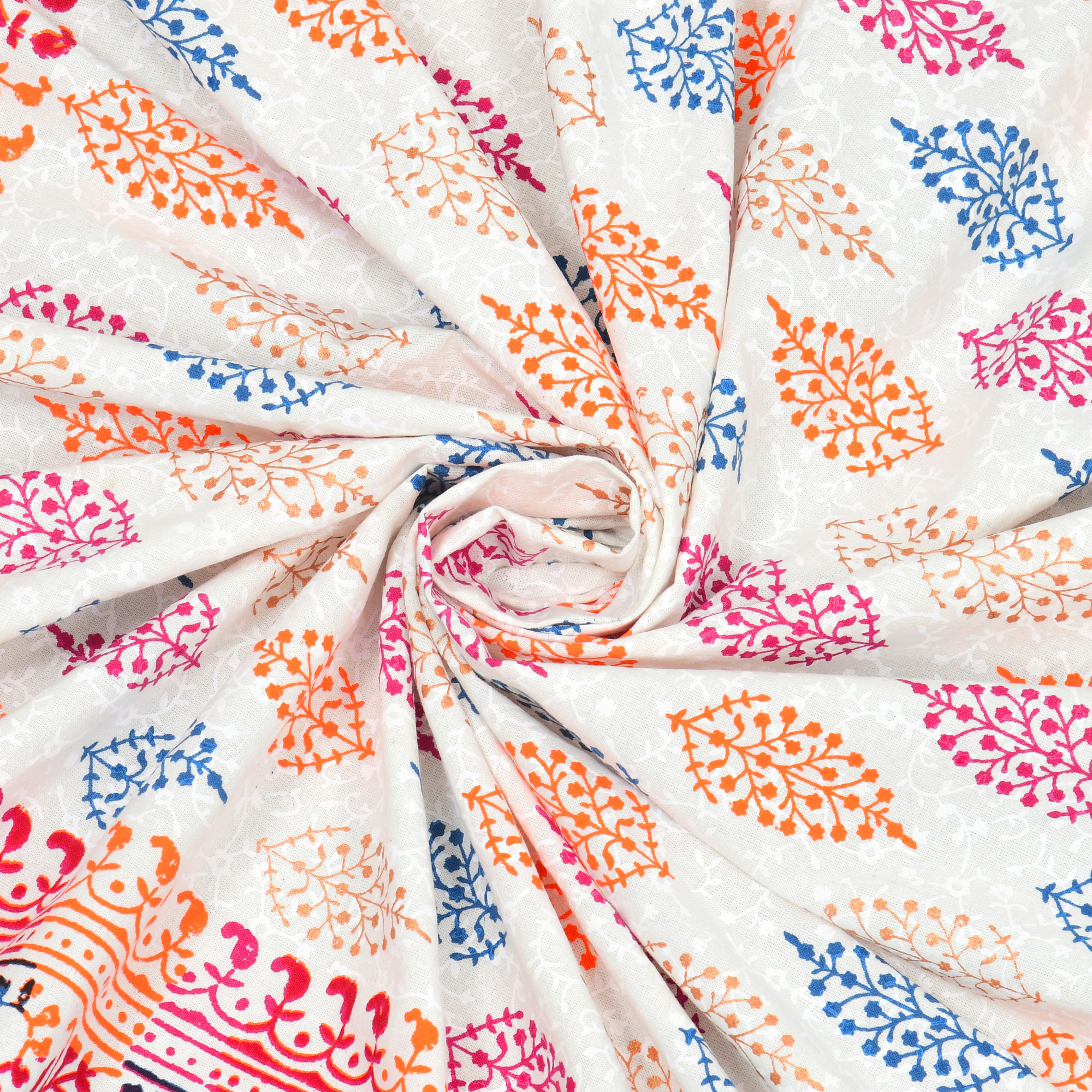 Satrangi Hawa Mahal 240 TC Pure Cotton Double Bedsheet with 2 Pillow Covers