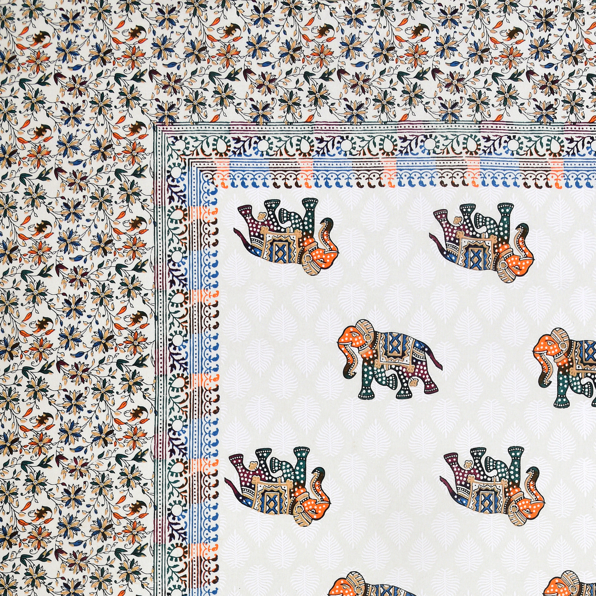 Satrangi Floral Printed 240 TC Pure Cotton Double Bedsheet with 2 Pillow Covers