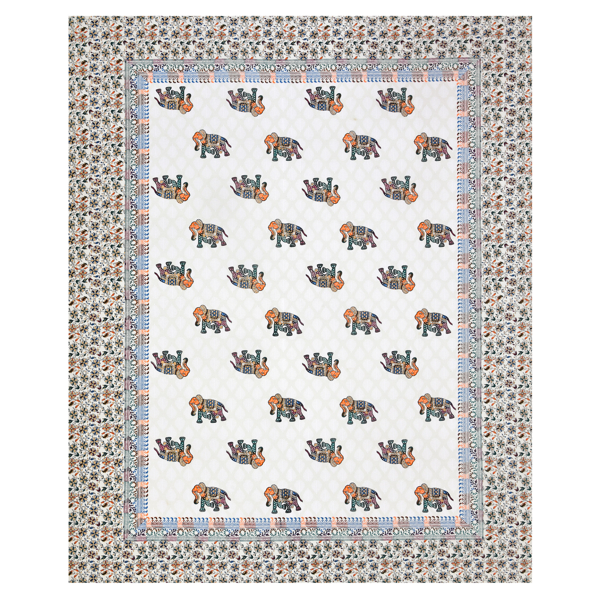 Satrangi Floral Printed 240 TC Pure Cotton Double Bedsheet with 2 Pillow Covers