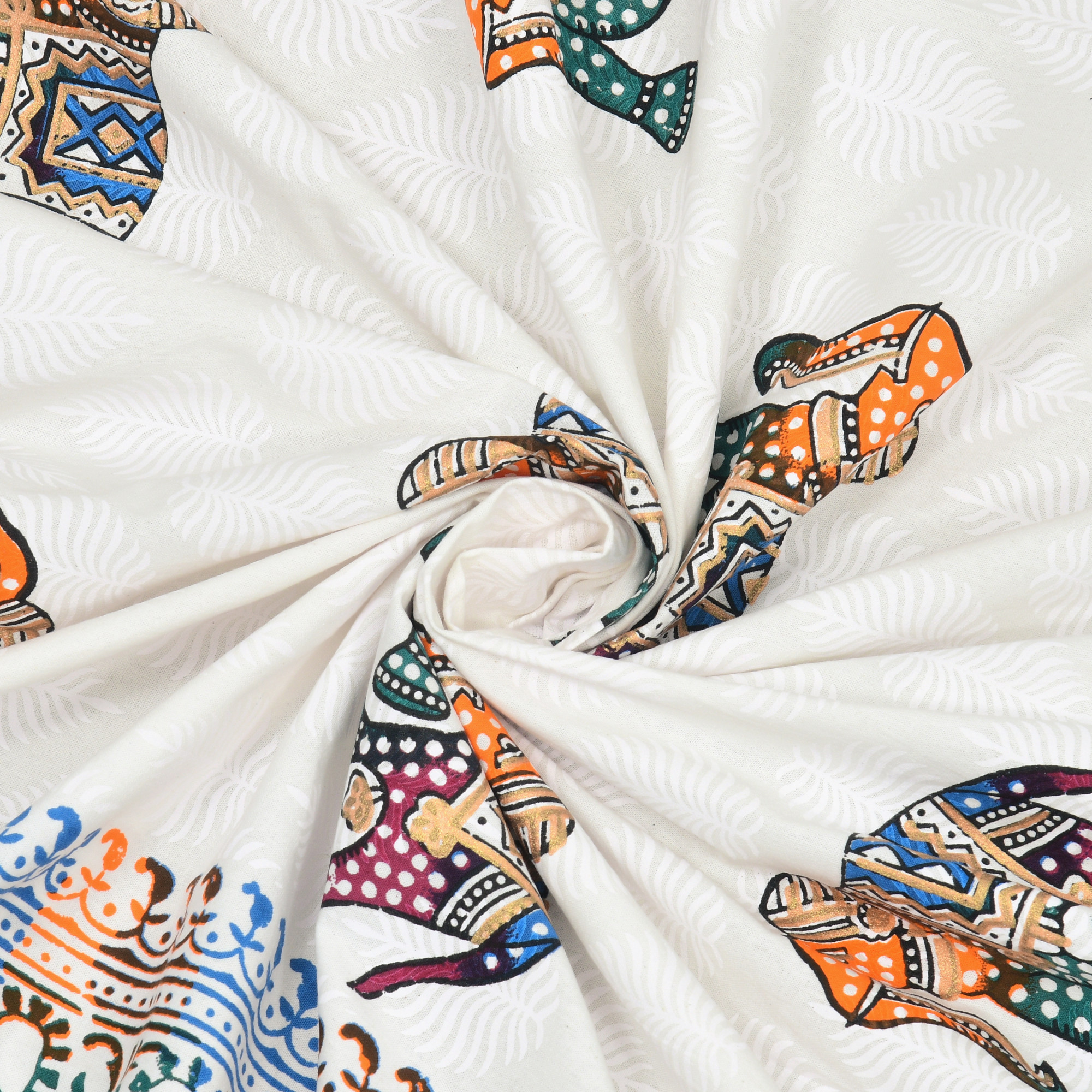 Satrangi Floral Printed 240 TC Pure Cotton Double Bedsheet with 2 Pillow Covers