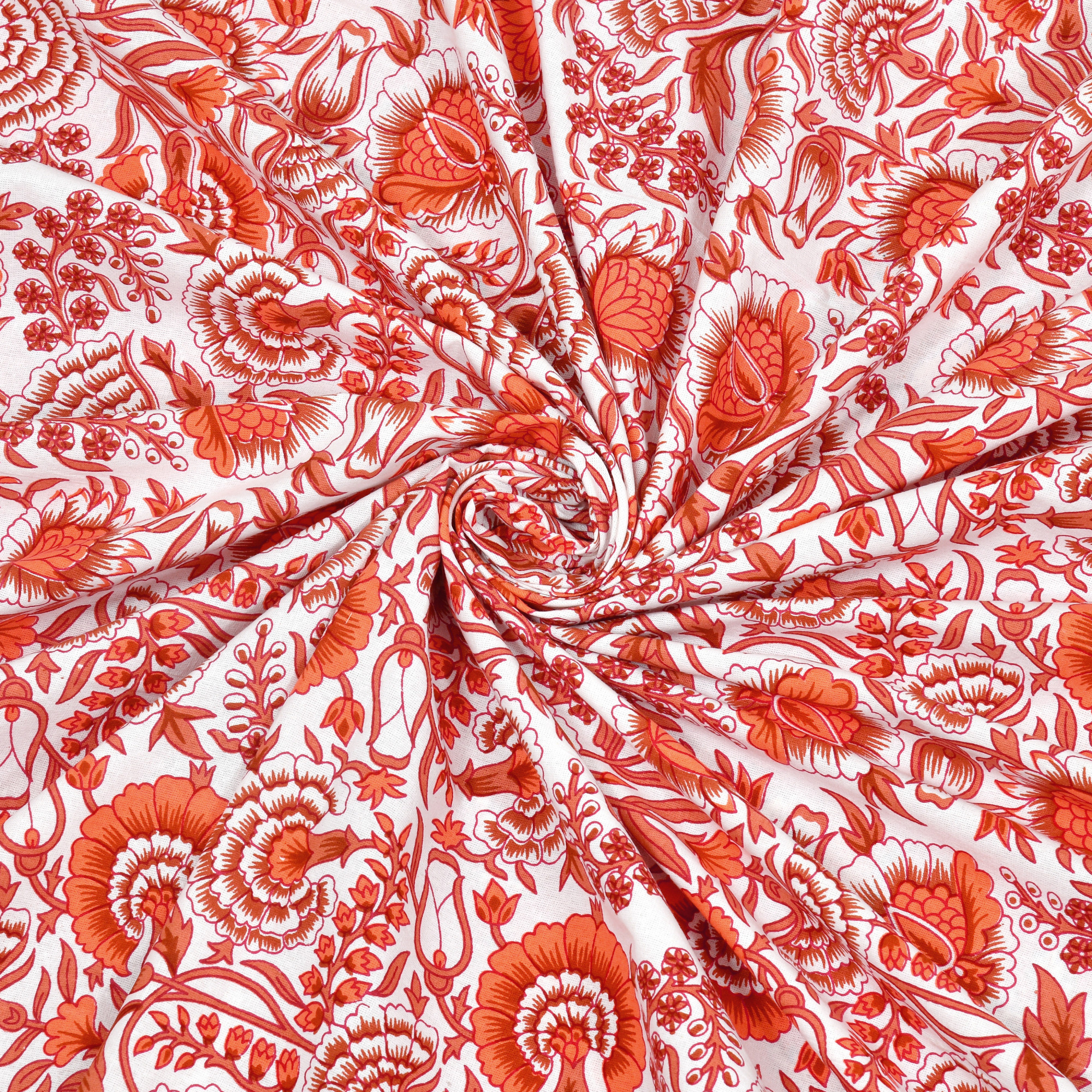 Brown White Floral 210 TC Pure Cotton Single Bedsheet with 1 Pillow Cover