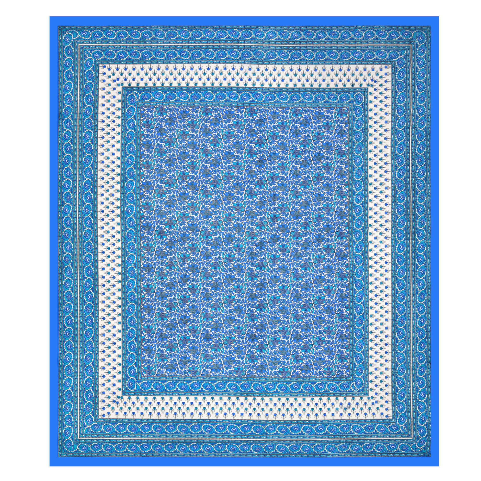 Blue Forest Majesty 100 Pure Cotton King-Size Bedsheet with 2 Pillow Covers