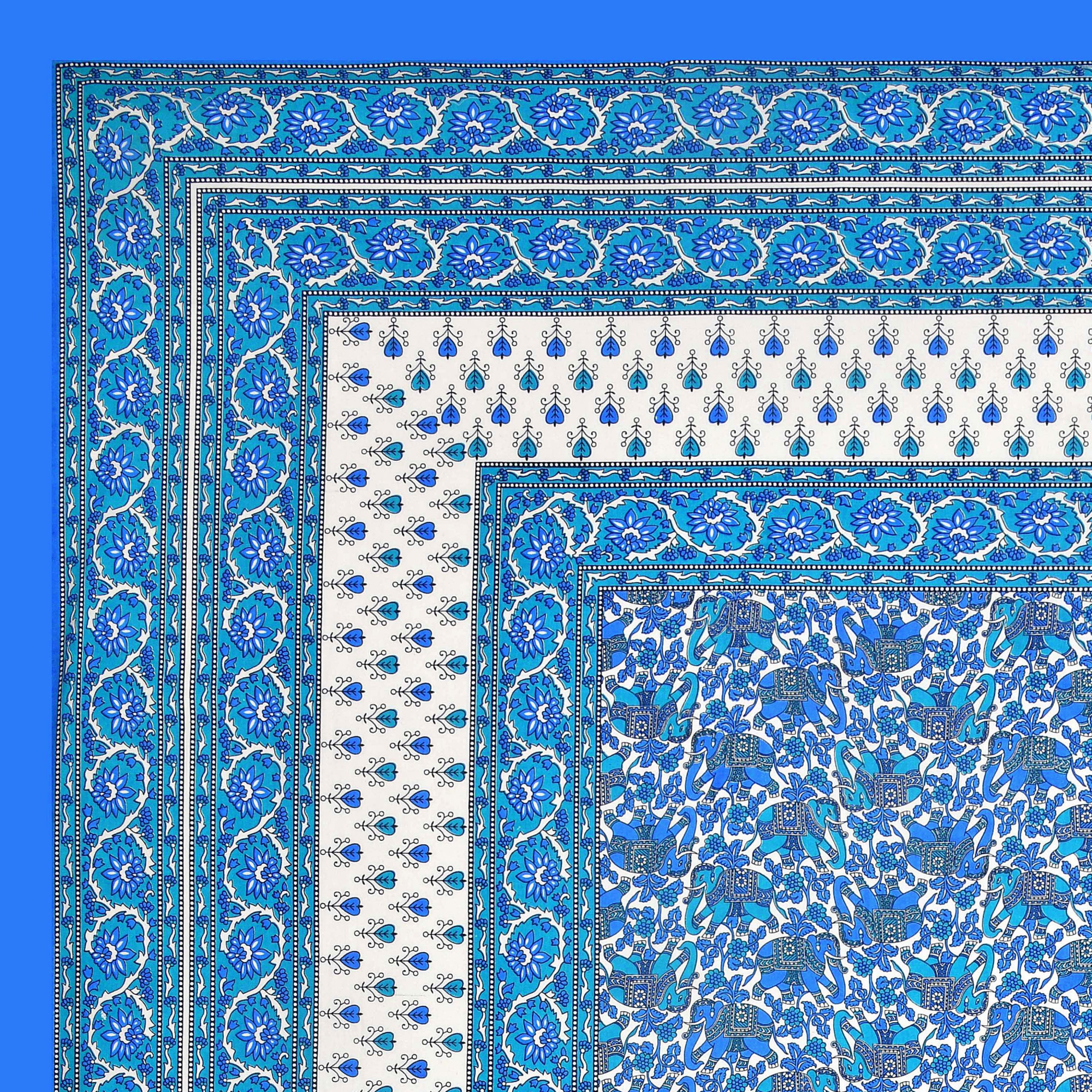 Blue Forest Majesty 100 Pure Cotton King-Size Bedsheet with 2 Pillow Covers