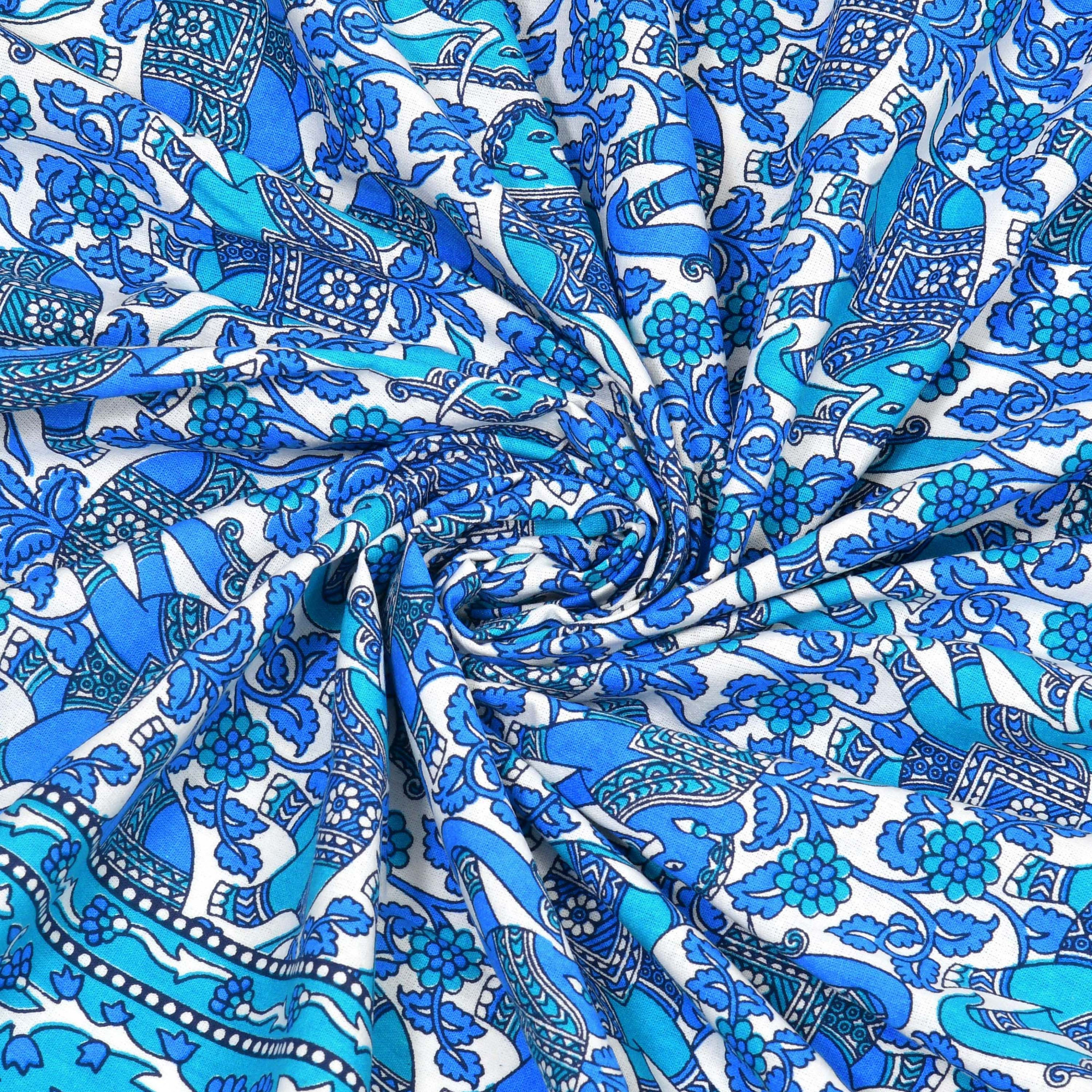 Blue Forest Majesty 100 Pure Cotton King-Size Bedsheet with 2 Pillow Covers