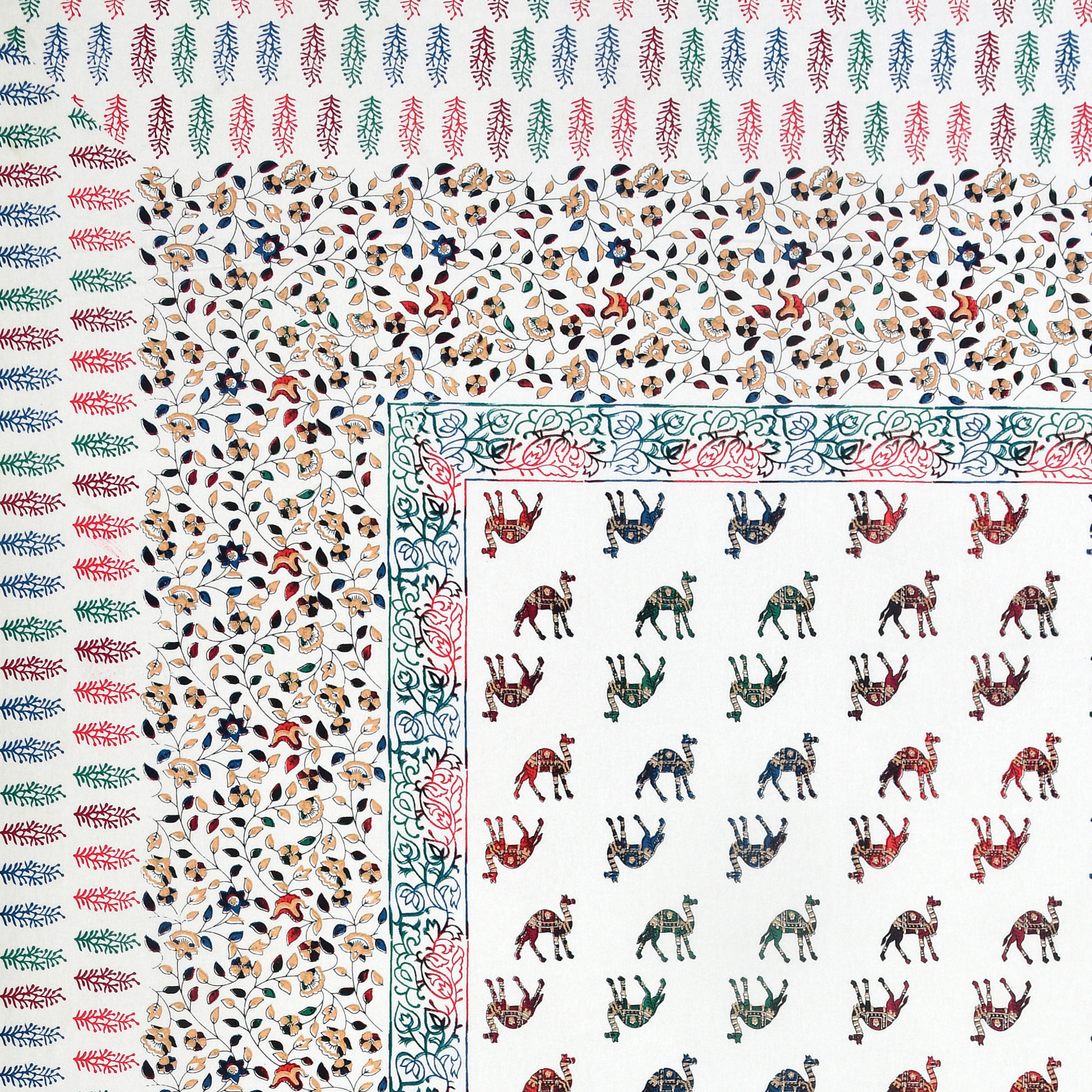 White Printed 240 TC Pure Cotton Double Bedsheet with 2 Pillow Covers