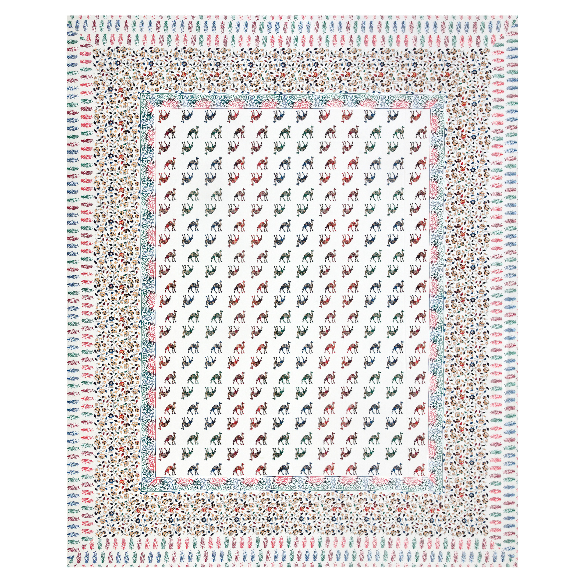 White Printed 240 TC Pure Cotton Double Bedsheet with 2 Pillow Covers