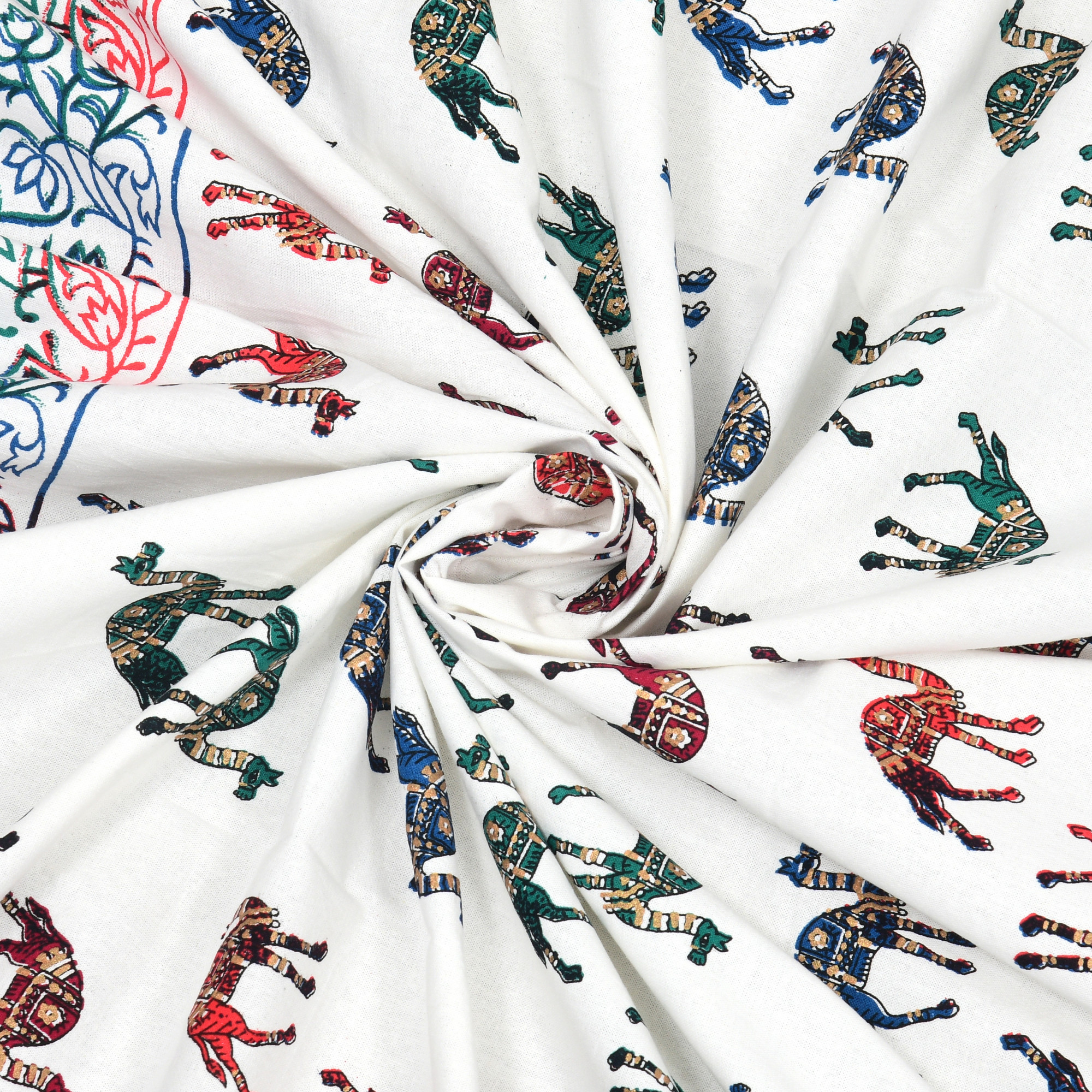 White Printed 240 TC Pure Cotton Double Bedsheet with 2 Pillow Covers