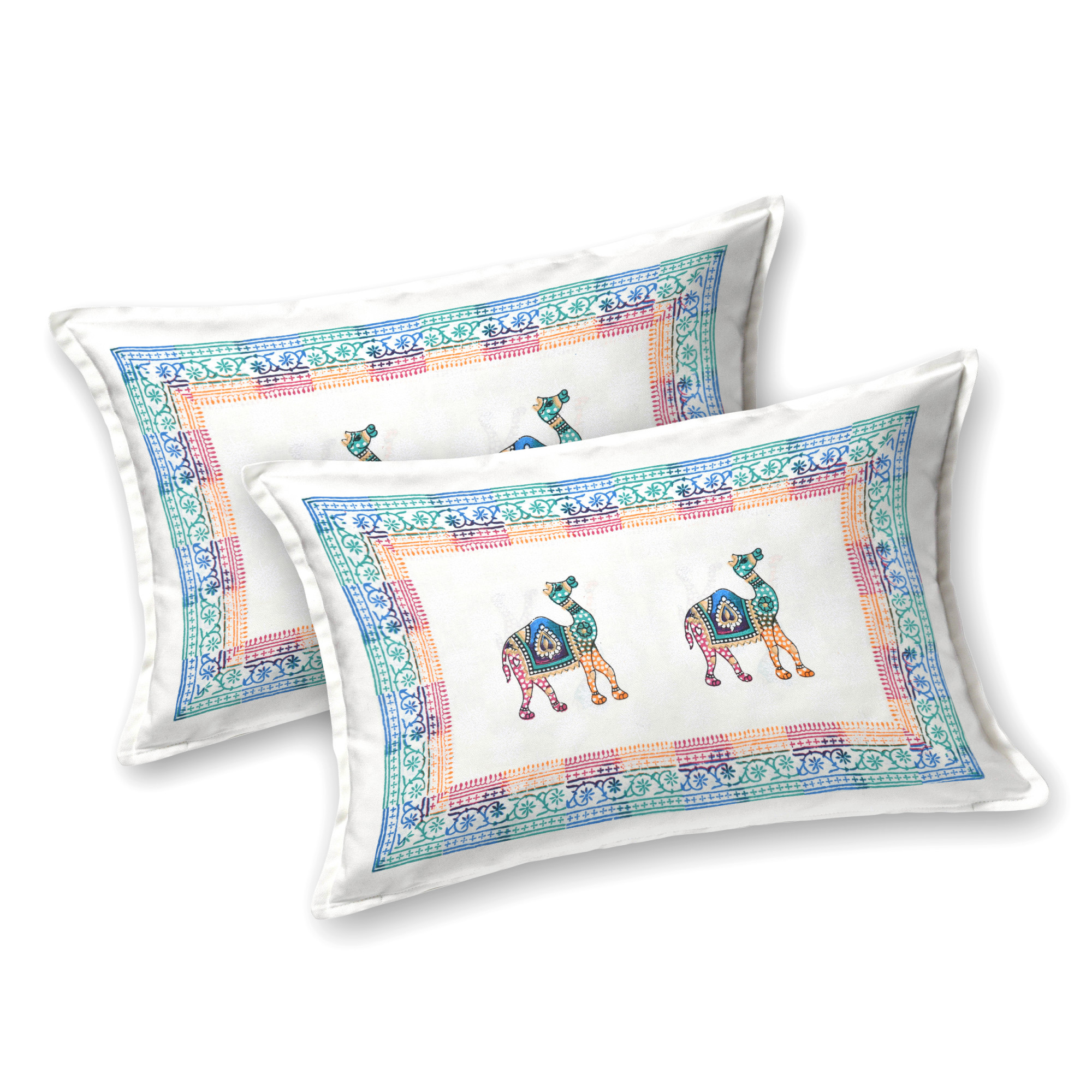 Satrangi Camel 240 TC Pure Cotton Double Bedsheet with 2 Pillow Covers