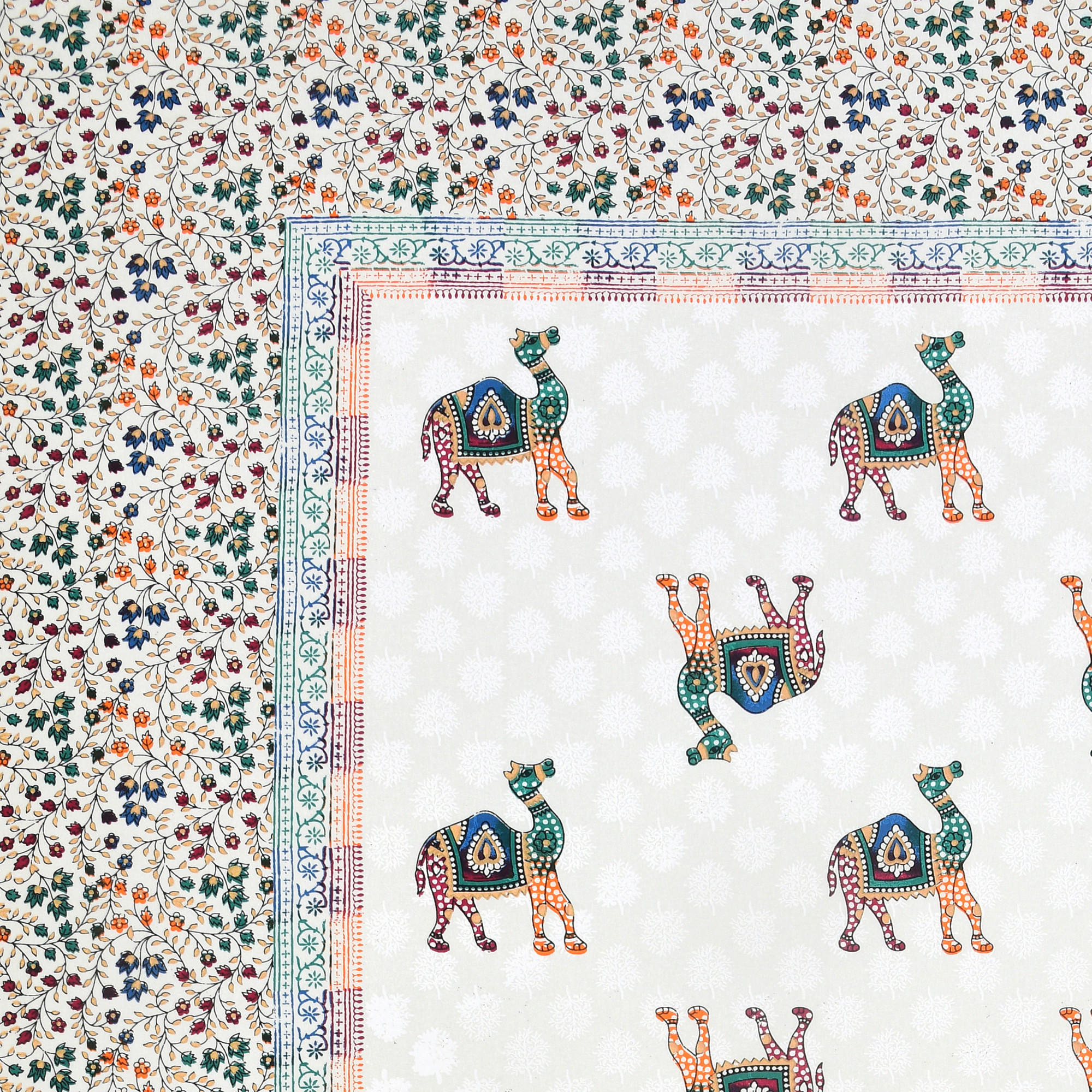 Satrangi Camel 240 TC Pure Cotton Double Bedsheet with 2 Pillow Covers