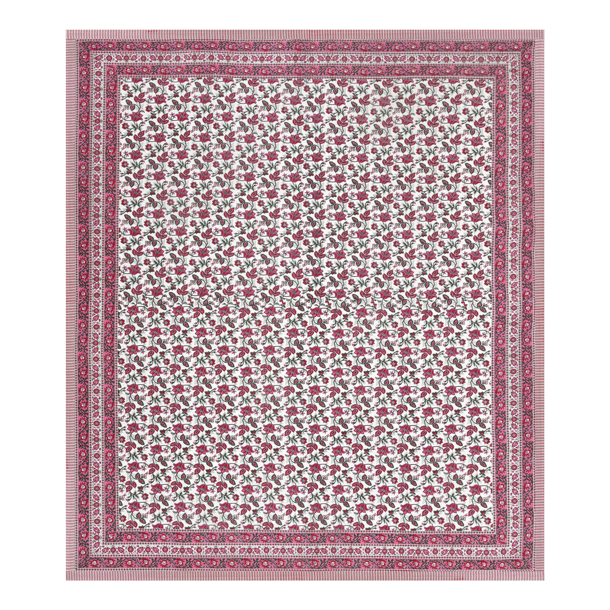 White Maroon Floral 210 TC Pure Cotton Double Bedsheet with 2 Pillow Covers