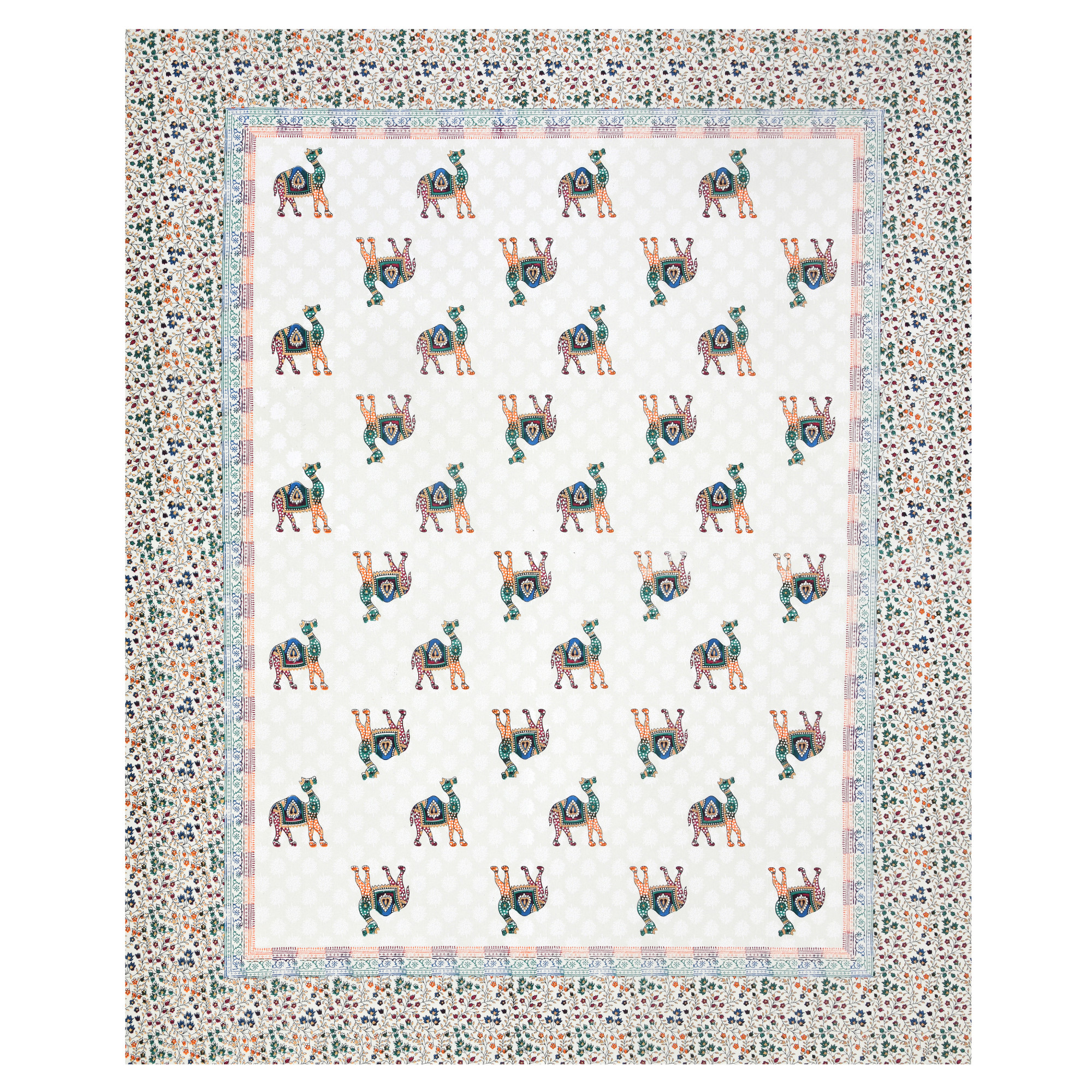 Satrangi Camel 240 TC Pure Cotton Double Bedsheet with 2 Pillow Covers