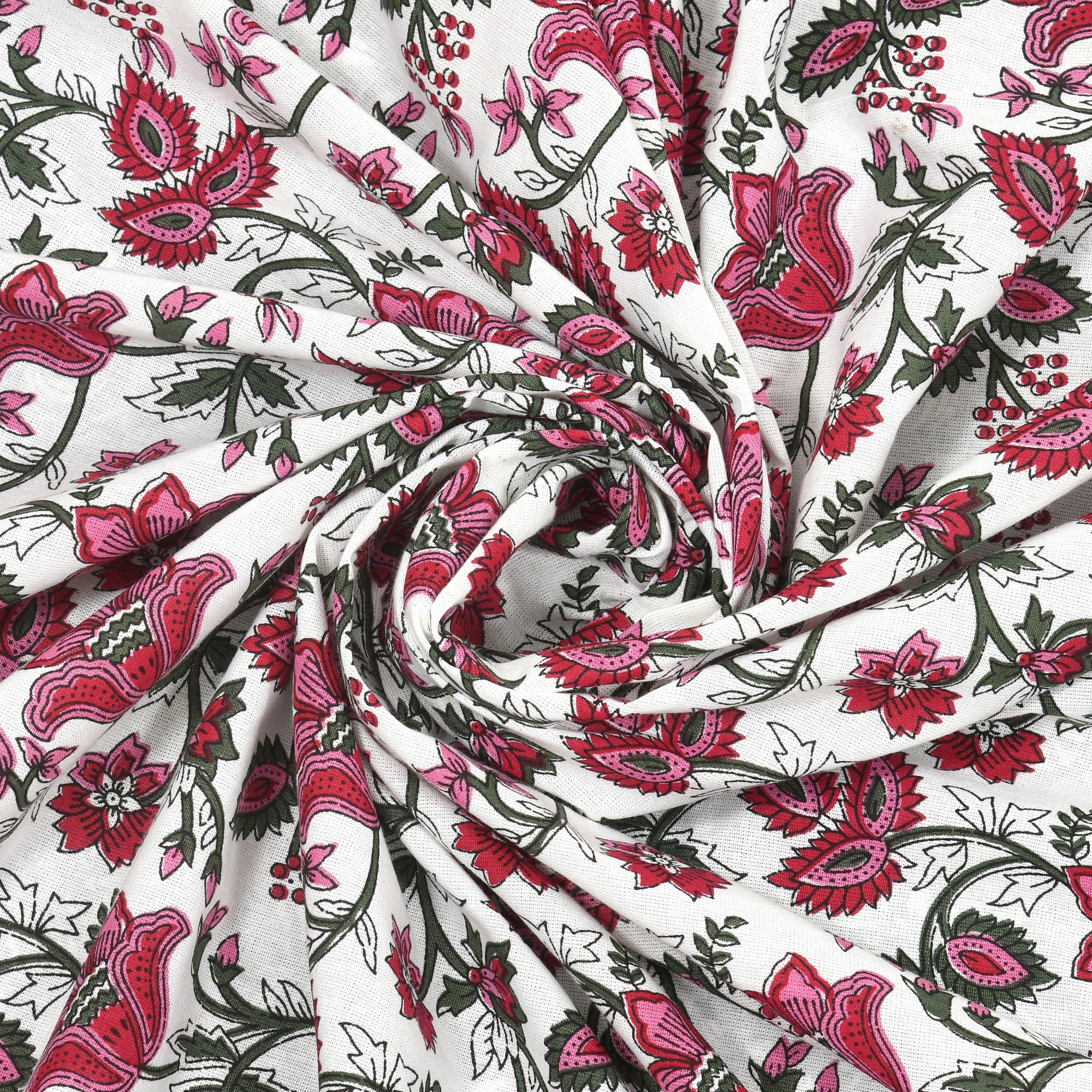 White Maroon Floral 210 TC Pure Cotton Double Bedsheet with 2 Pillow Covers