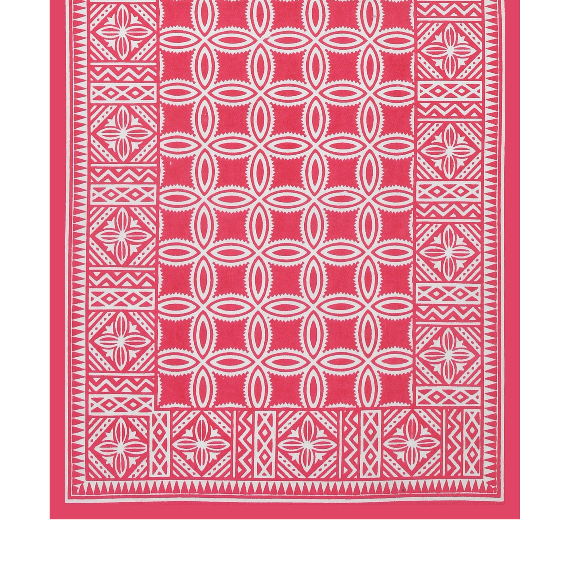 Cotton Table Runner for CenterDining Table 152 x 35 Centimeter Pink Geometric Pattern