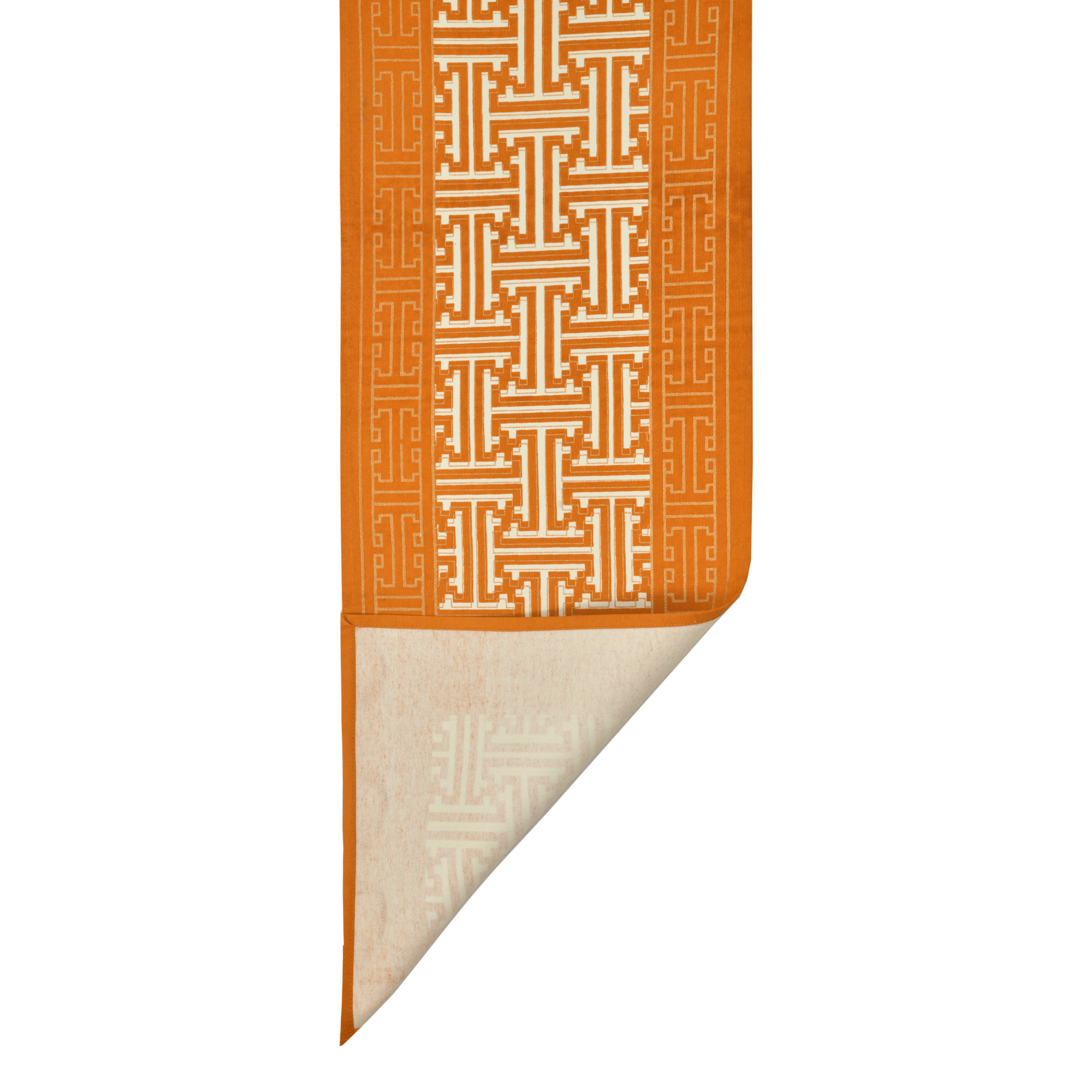 Golden Geometric Pattern 100 Cotton Table Runner for CenterDining Table 152 x 35 Centimeter