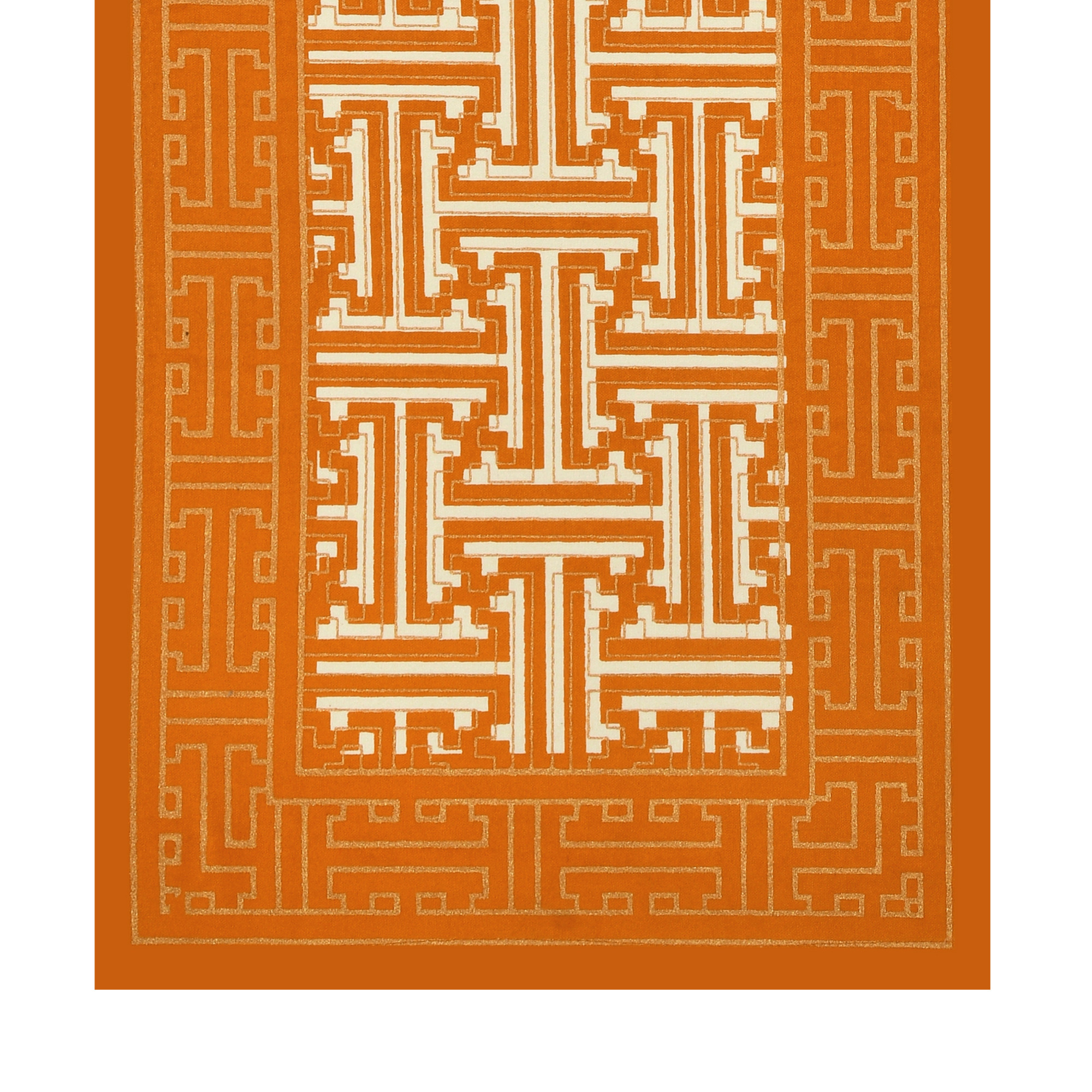 Golden Geometric Pattern 100 Cotton Table Runner for CenterDining Table 152 x 35 Centimeter