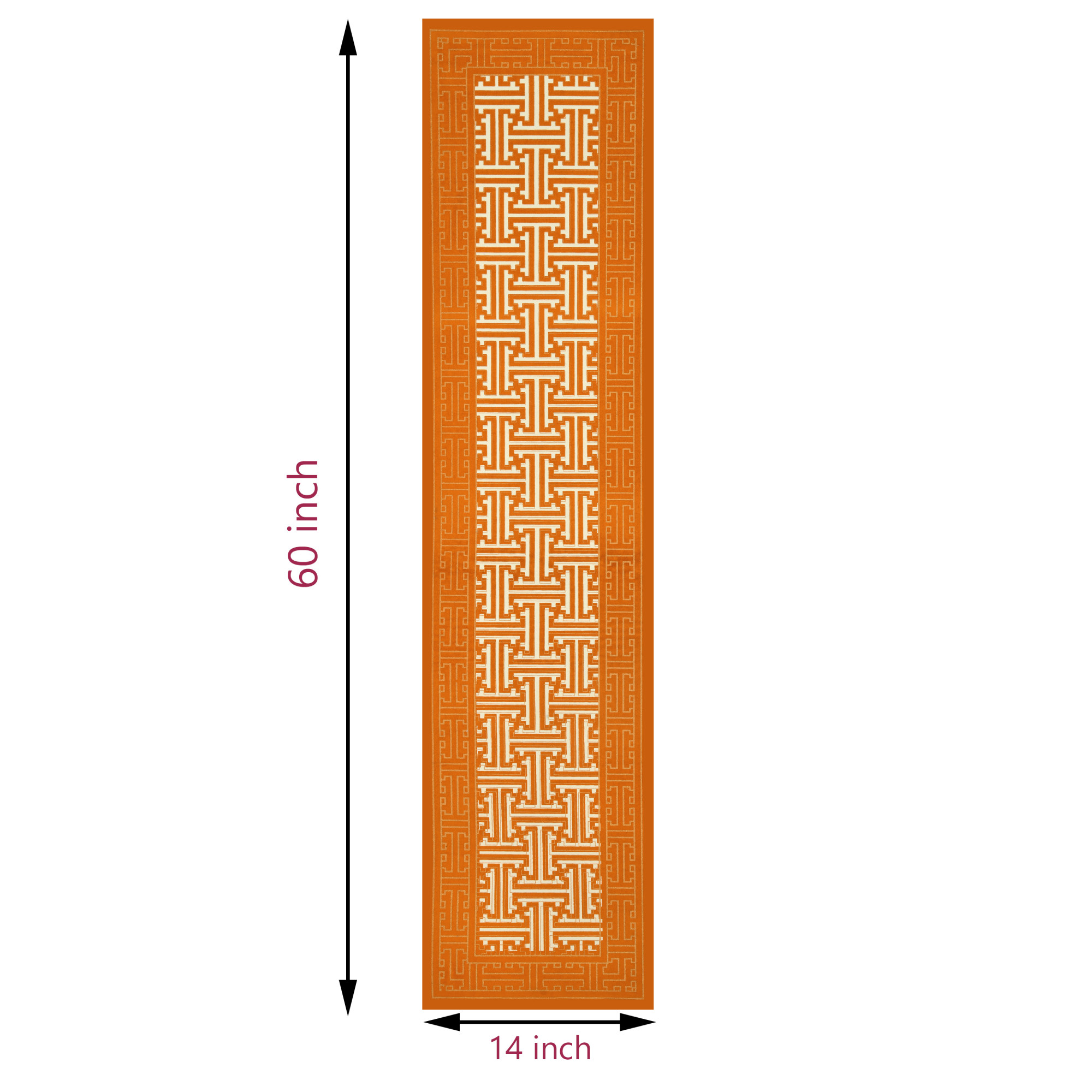 Golden Geometric Pattern 100 Cotton Table Runner for CenterDining Table 152 x 35 Centimeter