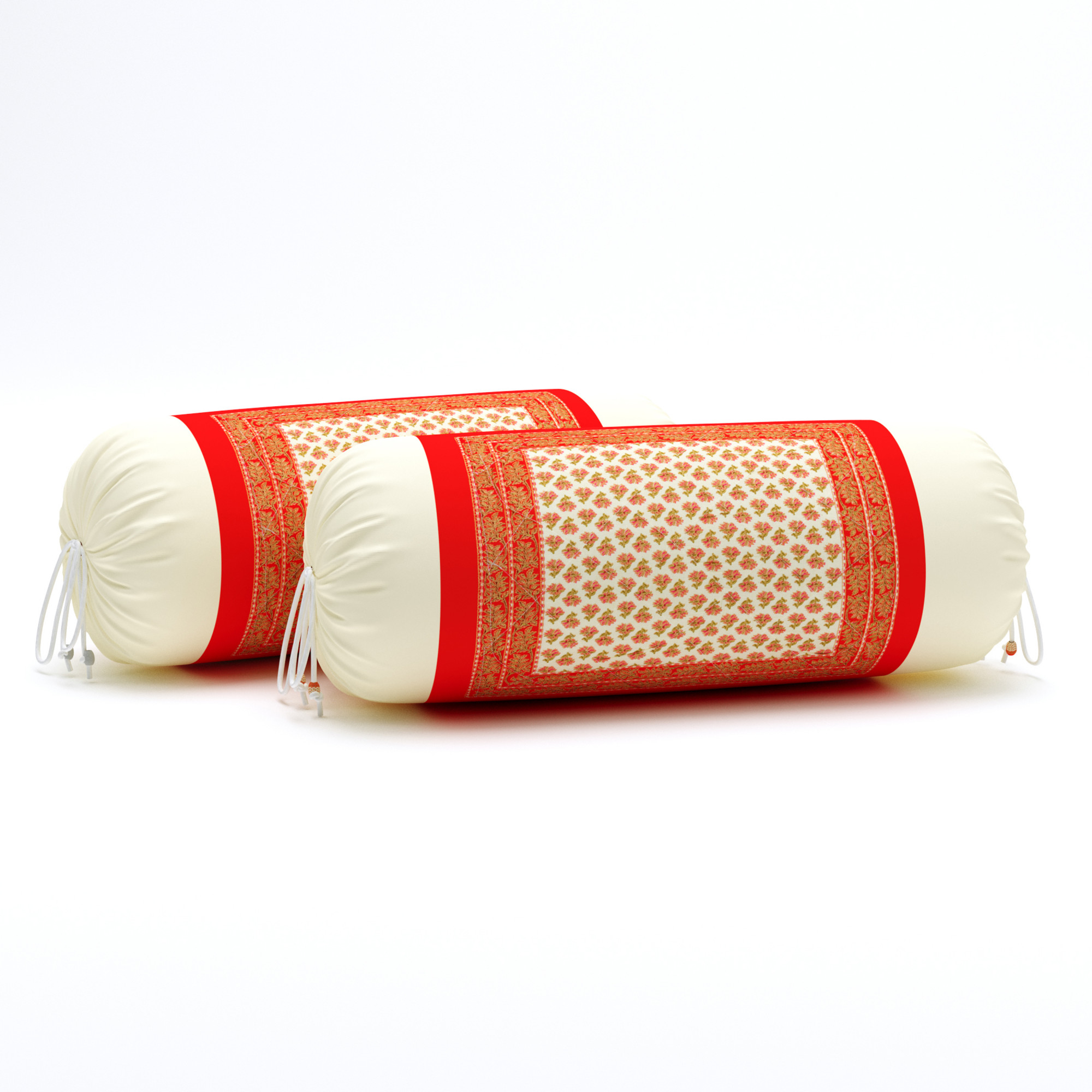 Pink Floral 100 Pure Cotton Diwan Set for Living Room - Set Of 8 Pieces